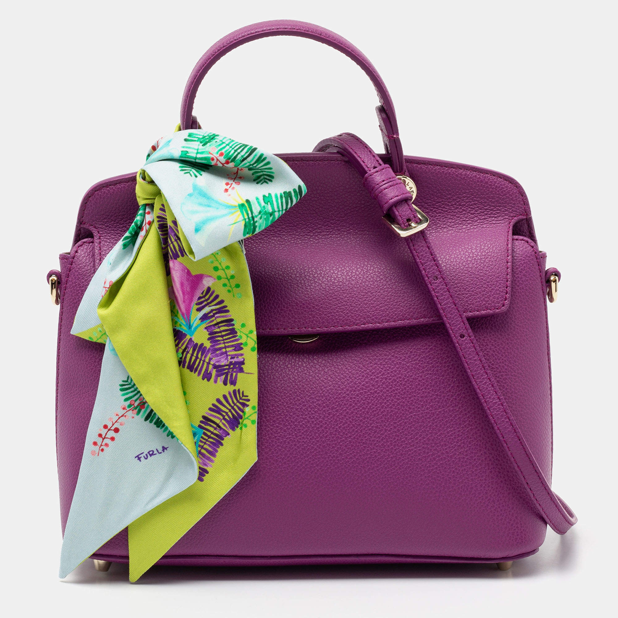 مملوكة مسبقًا Furla Purple Leather My Piper Satchel