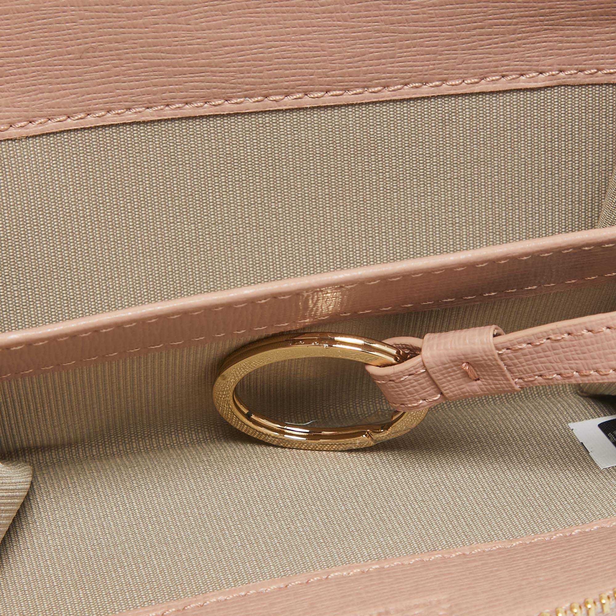 Pre Owned Furla Pink Leather Zip Around Key Case