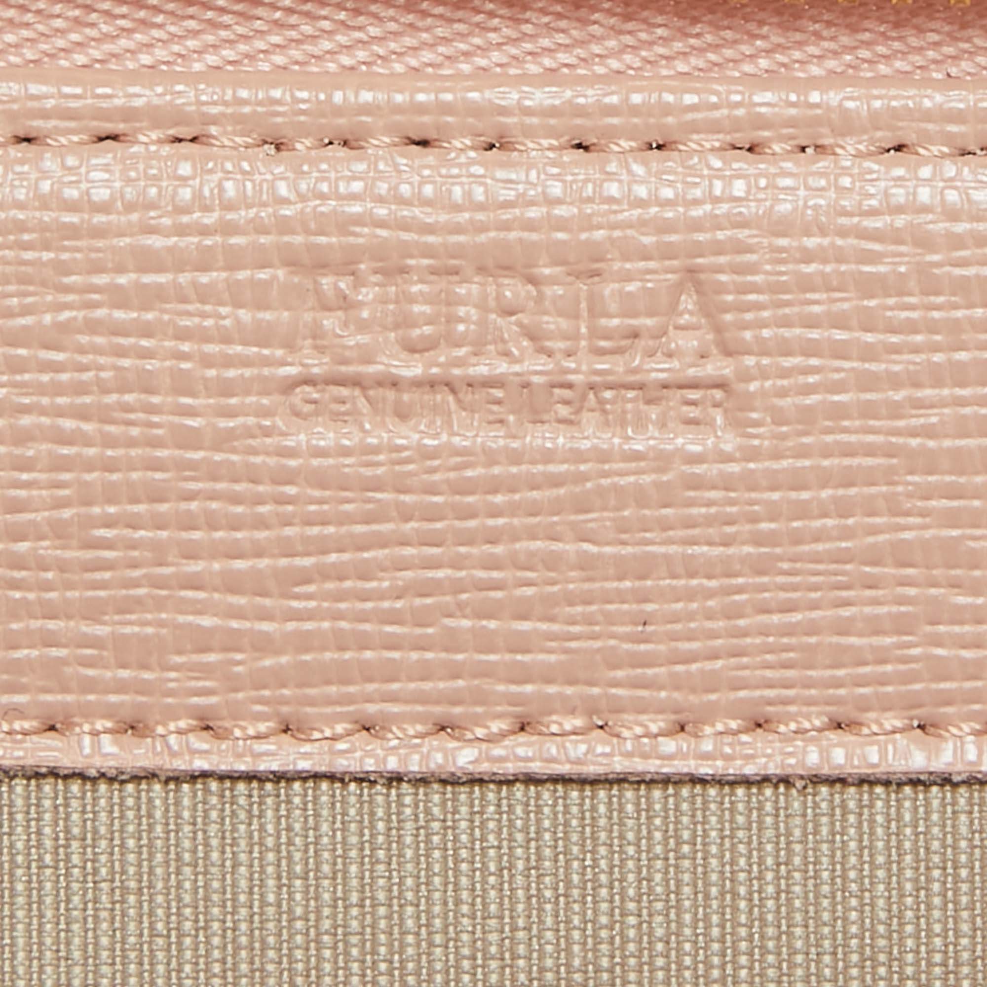 Pre Owned Furla Pink Leather Zip Around Key Case