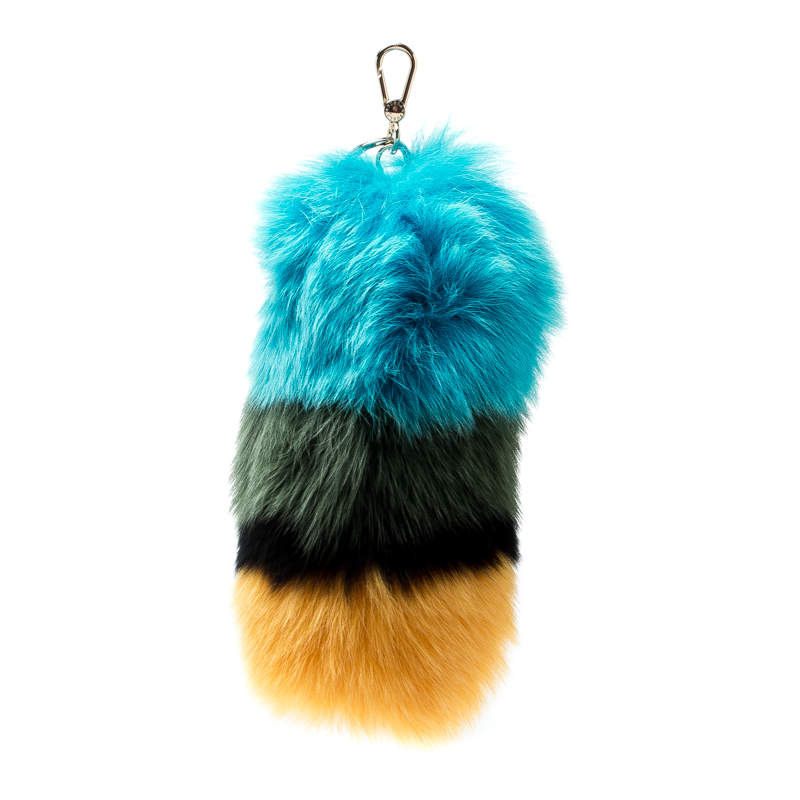 Furla Multicolor Fur Bubble Pom Pom Bag Charm