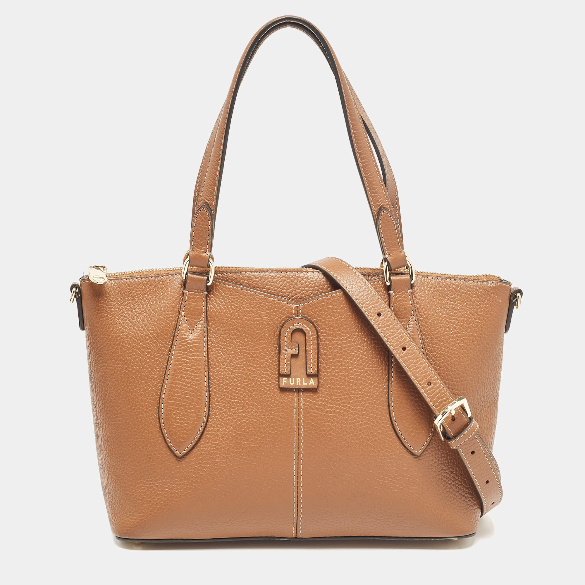 Furla Brown Leather Dafne Satchel