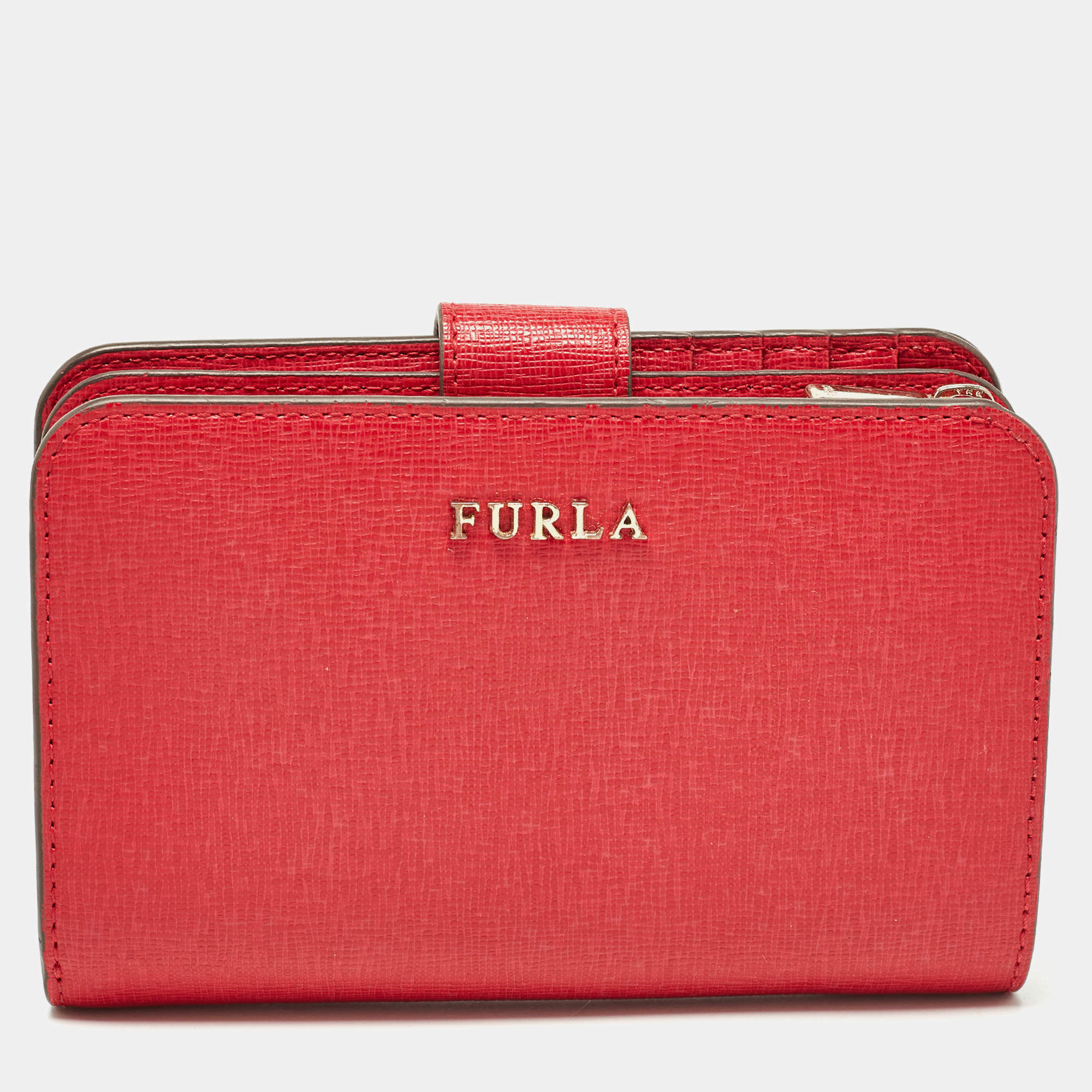 Furla Pink Leather Babylon Compact Wallet