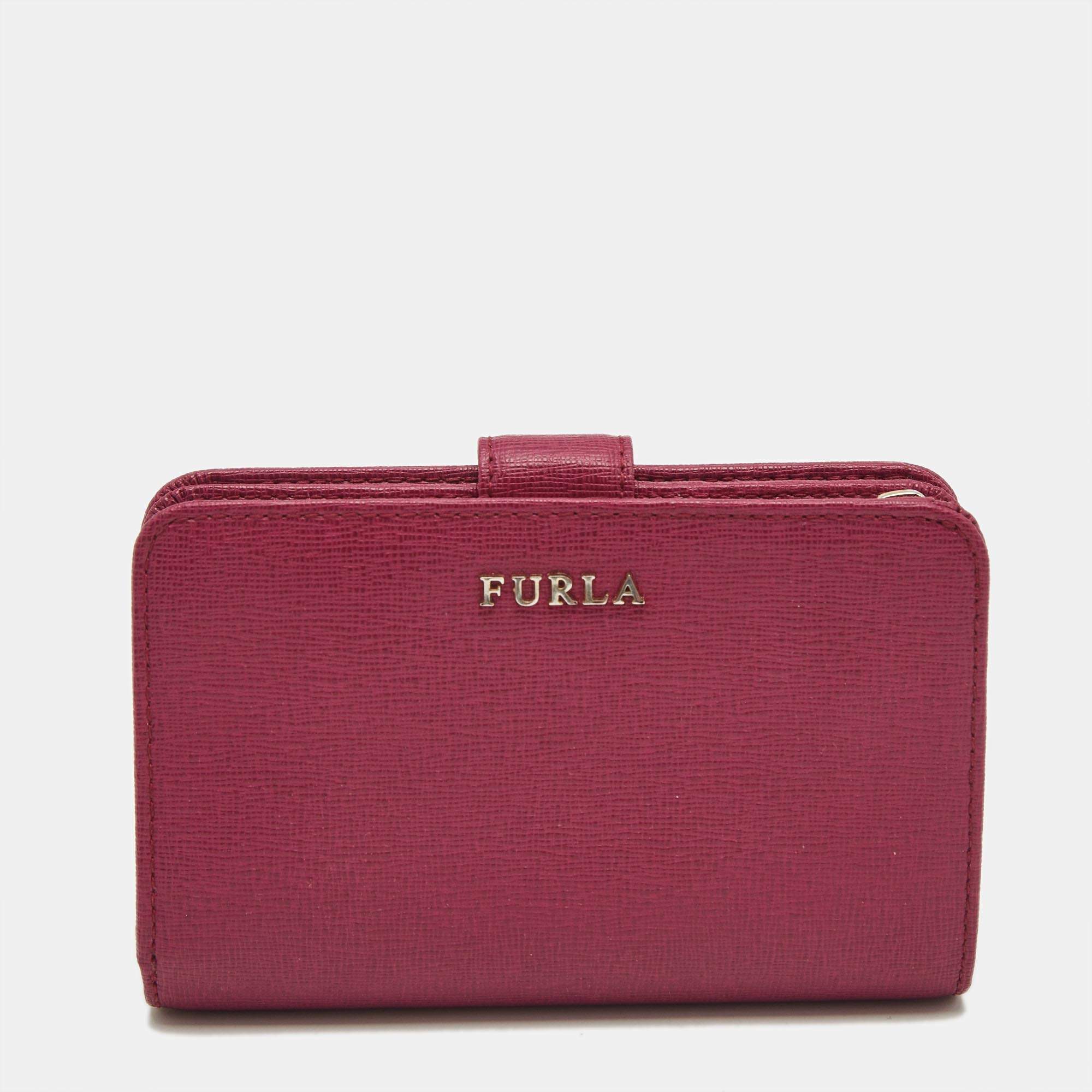 Furla Fuchsia Leather Babylon Compact Wallet