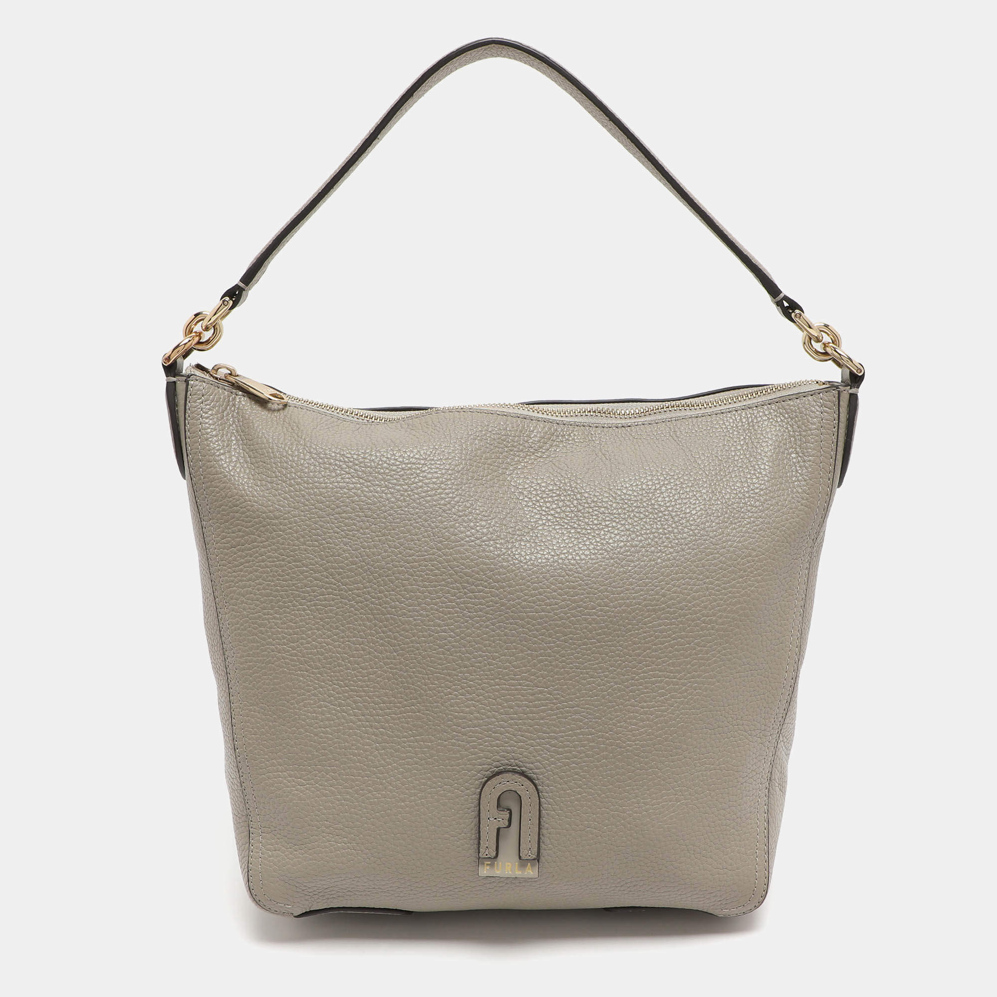 مملوكة مسبقًا Furla Atena Grey Leather Hobo