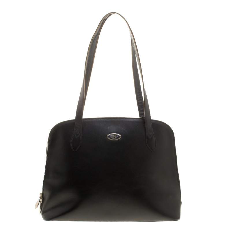 Furla Black Leather Shoulder Bag