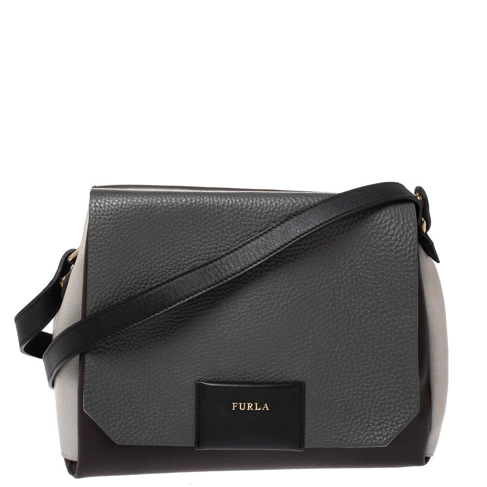Furla Multicolor Leather and Patent Leather Crossbody Bag