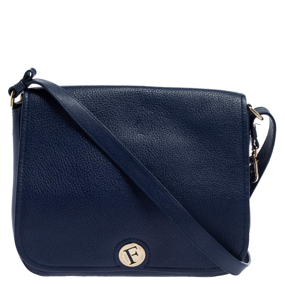 Furla Navy Blue Leather Melody Shoulder Bag Furla | TLC
