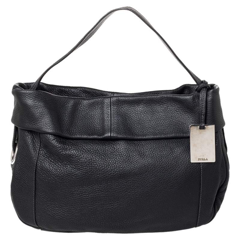 Furla Black Leather Hobo