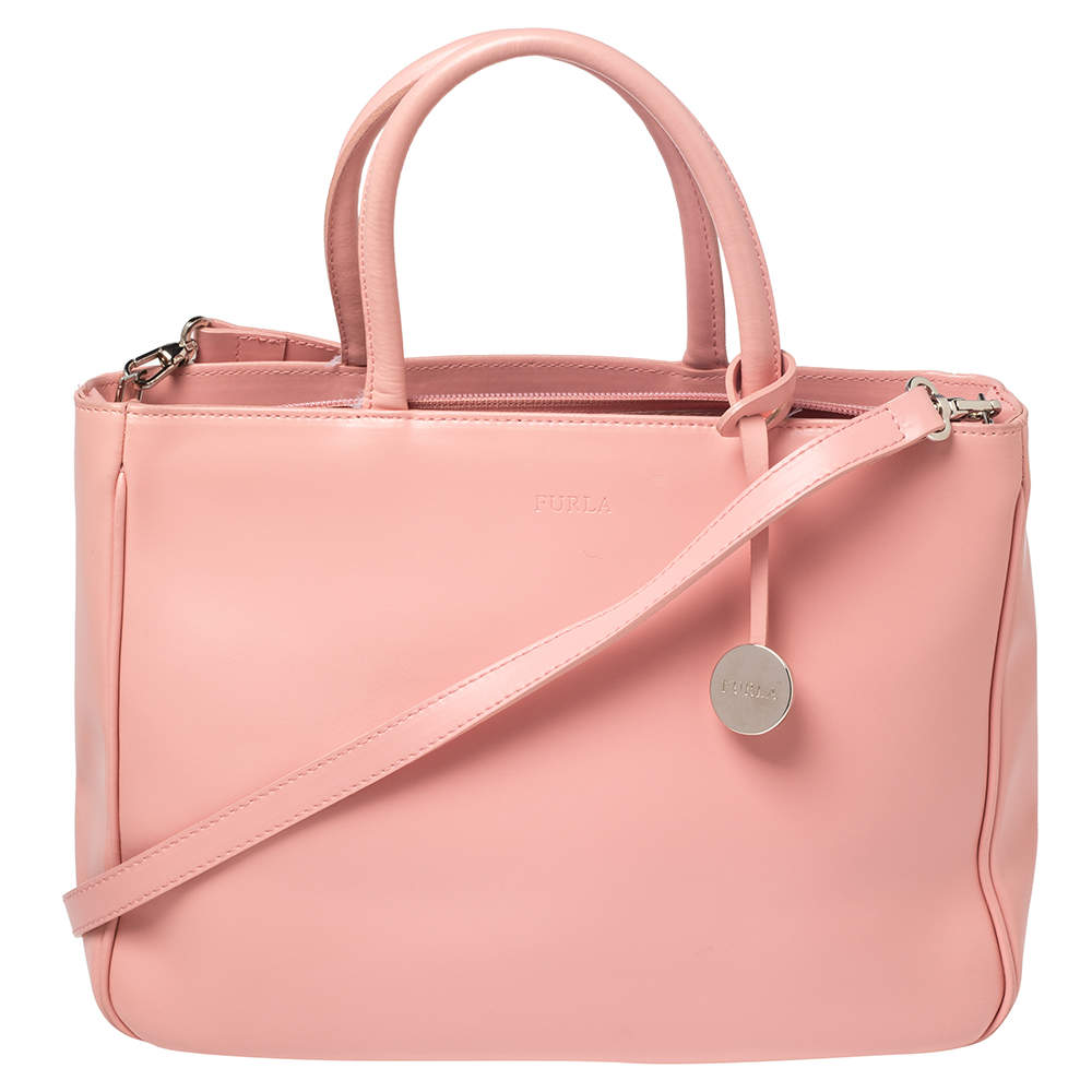 Pre Owned Furla Pink Leather Tote