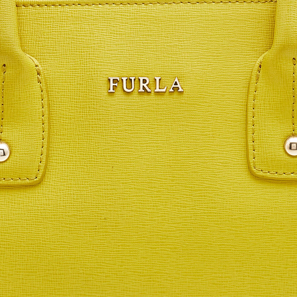 Furla Divide It Yellow outlets Leather Mini Tote in Limoncello