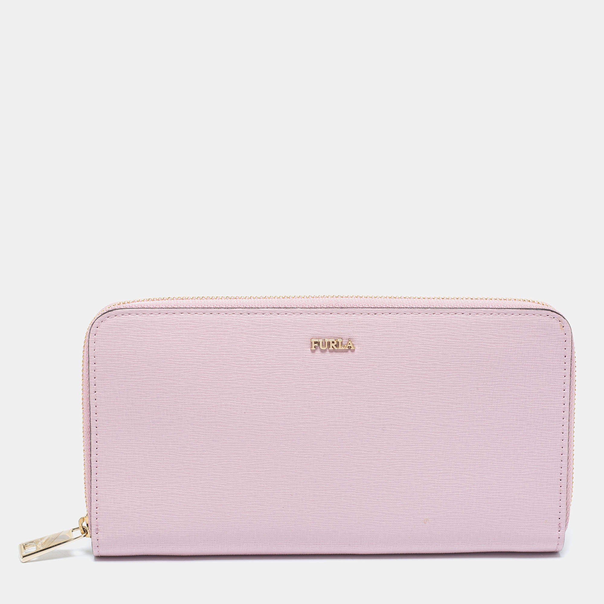 Furla Lilac Leather Zip Around Wallet