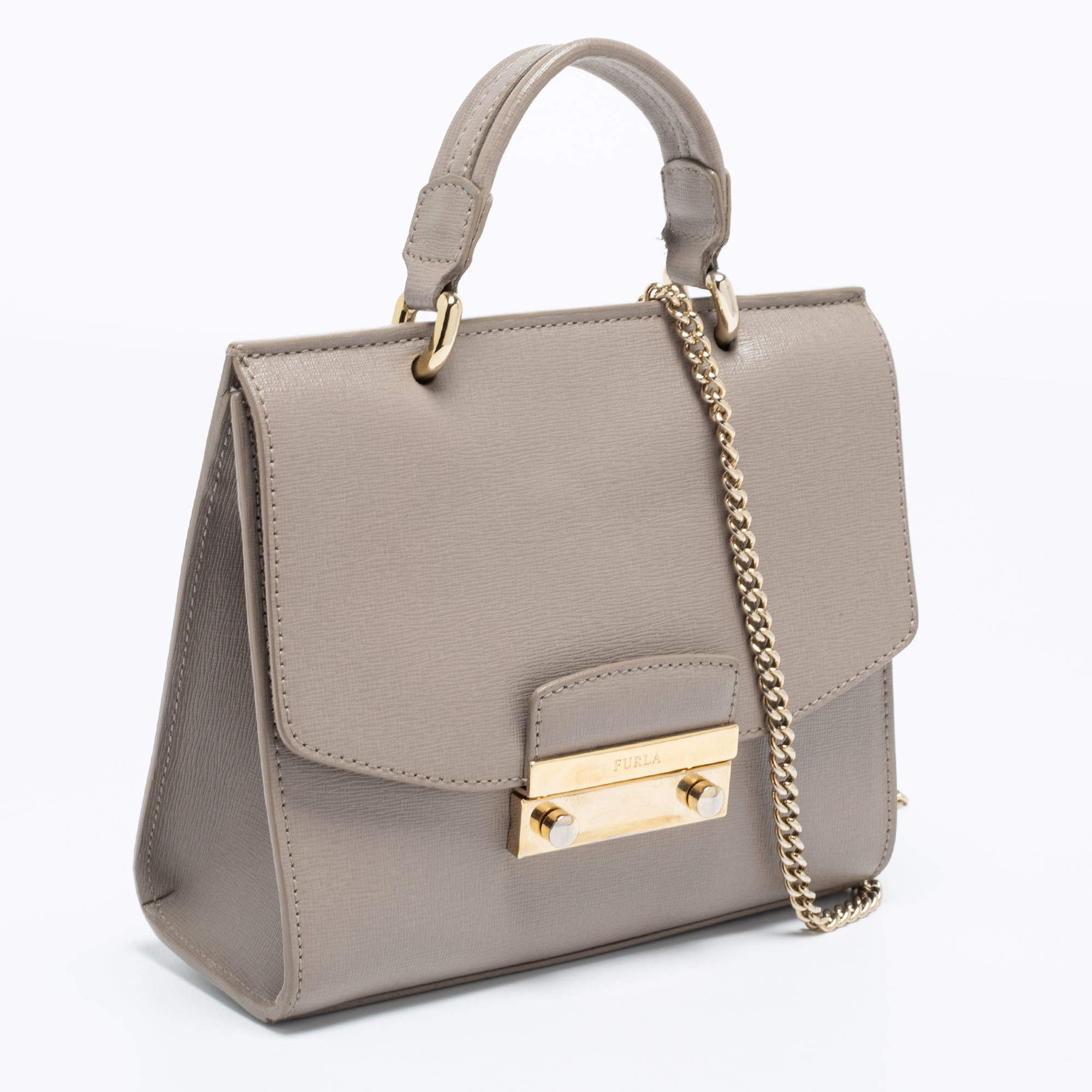 Furla Grey Leather Julia Top Handle Bag Furla | TLC