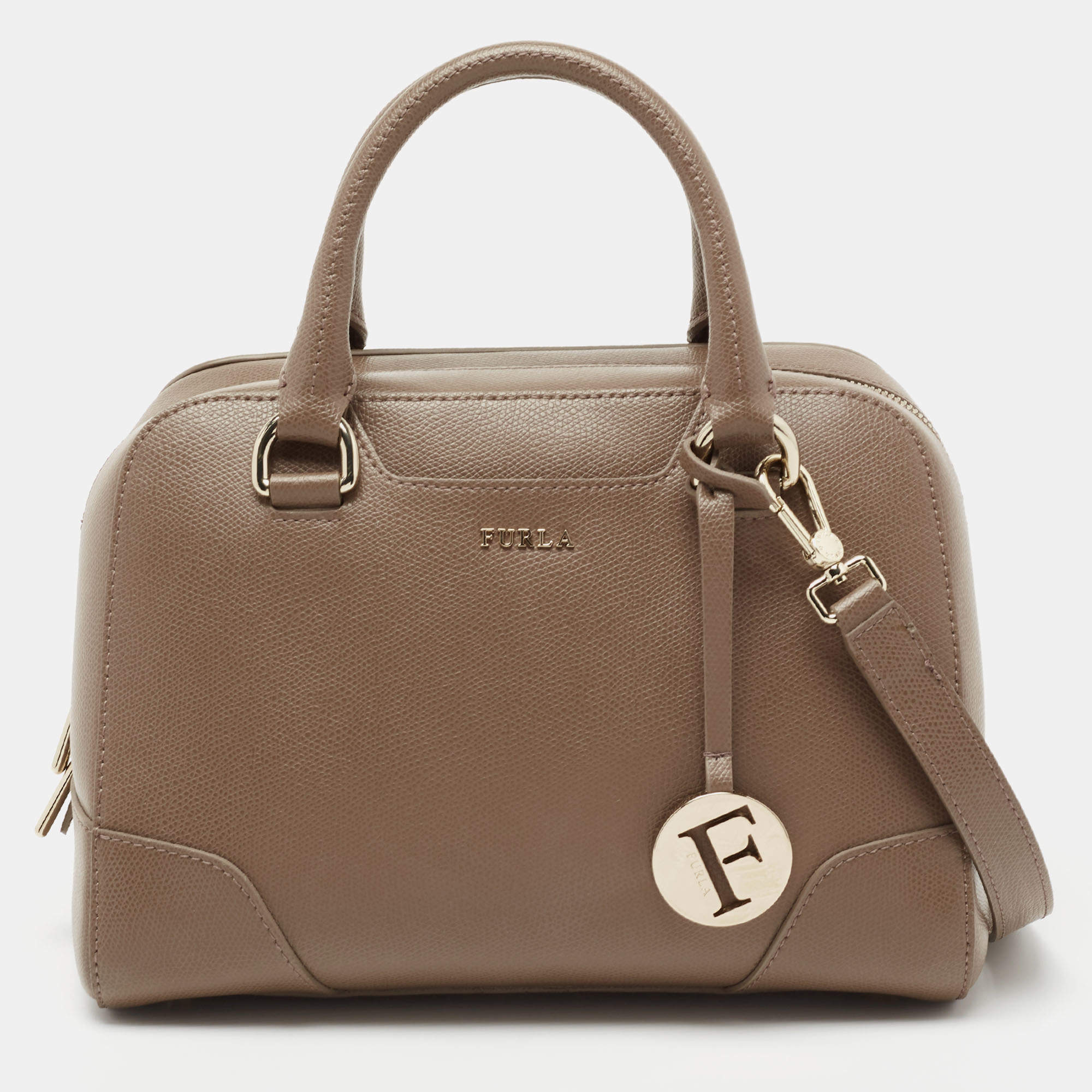 Pre Owned Furla Brown Leather Dolly Satchel