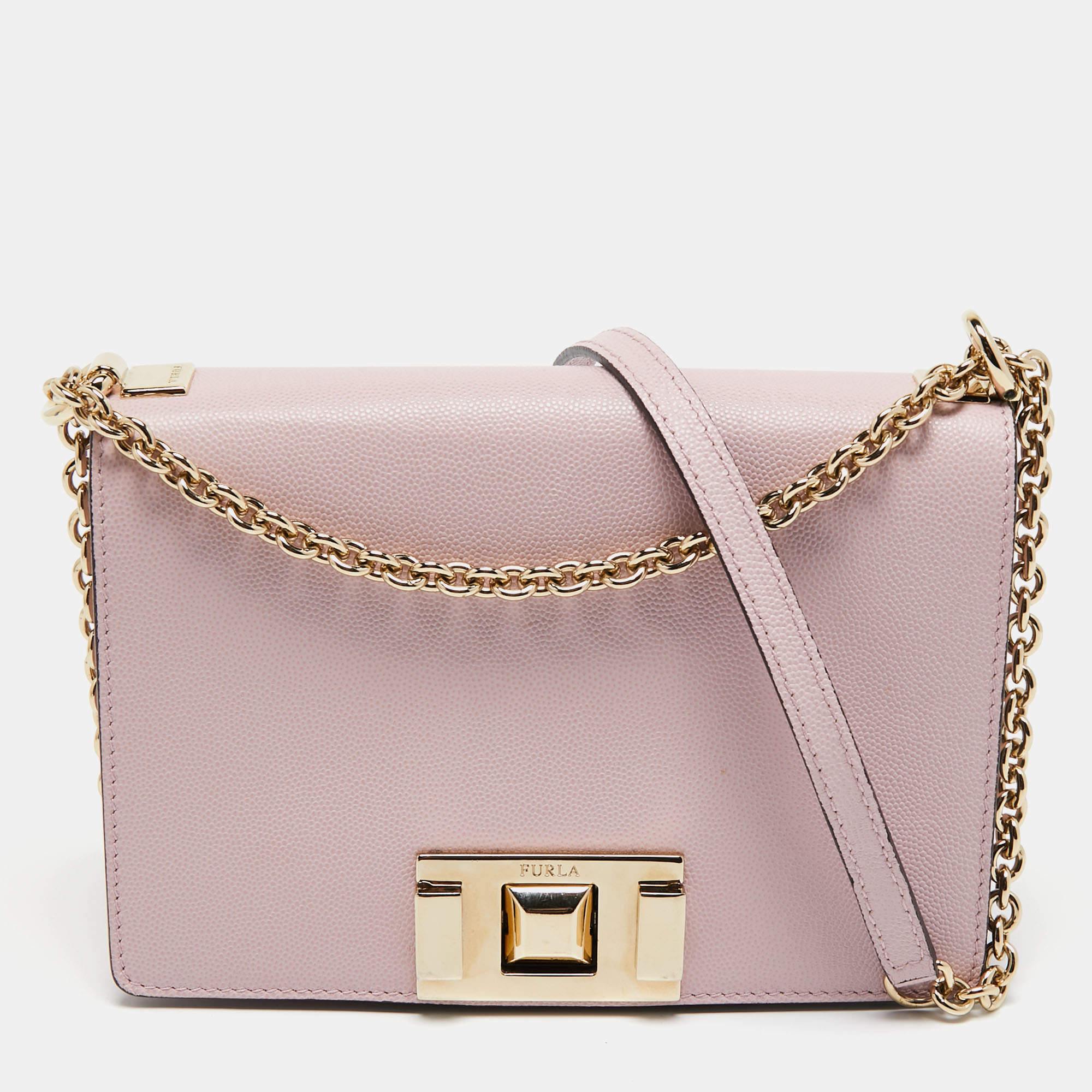 Pre Owned حقيبة كتف فورلا ميمي جلد برتقالي