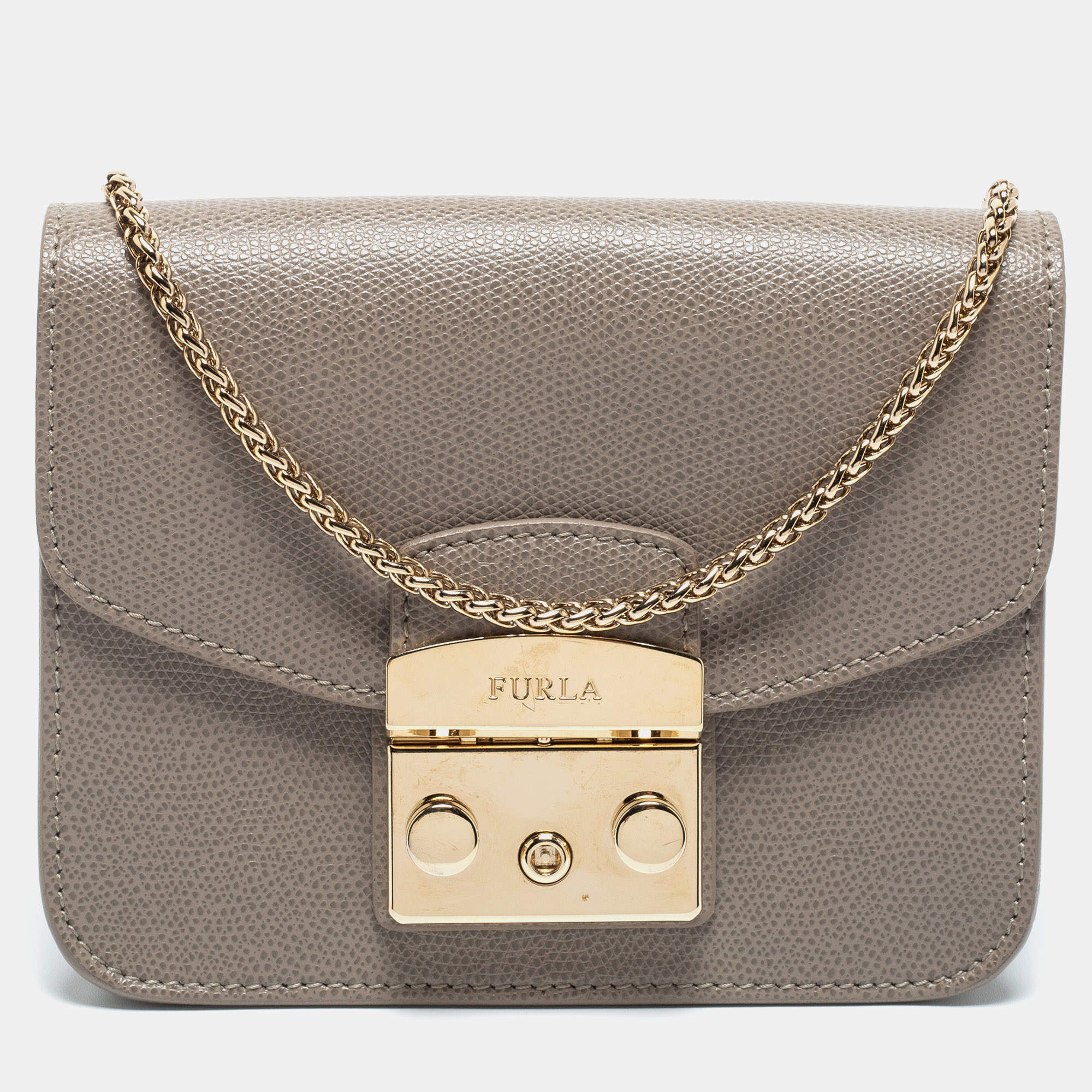 Furla Beige Leather Mini Metropolis Crossbody Bag Furla | The Luxury Closet