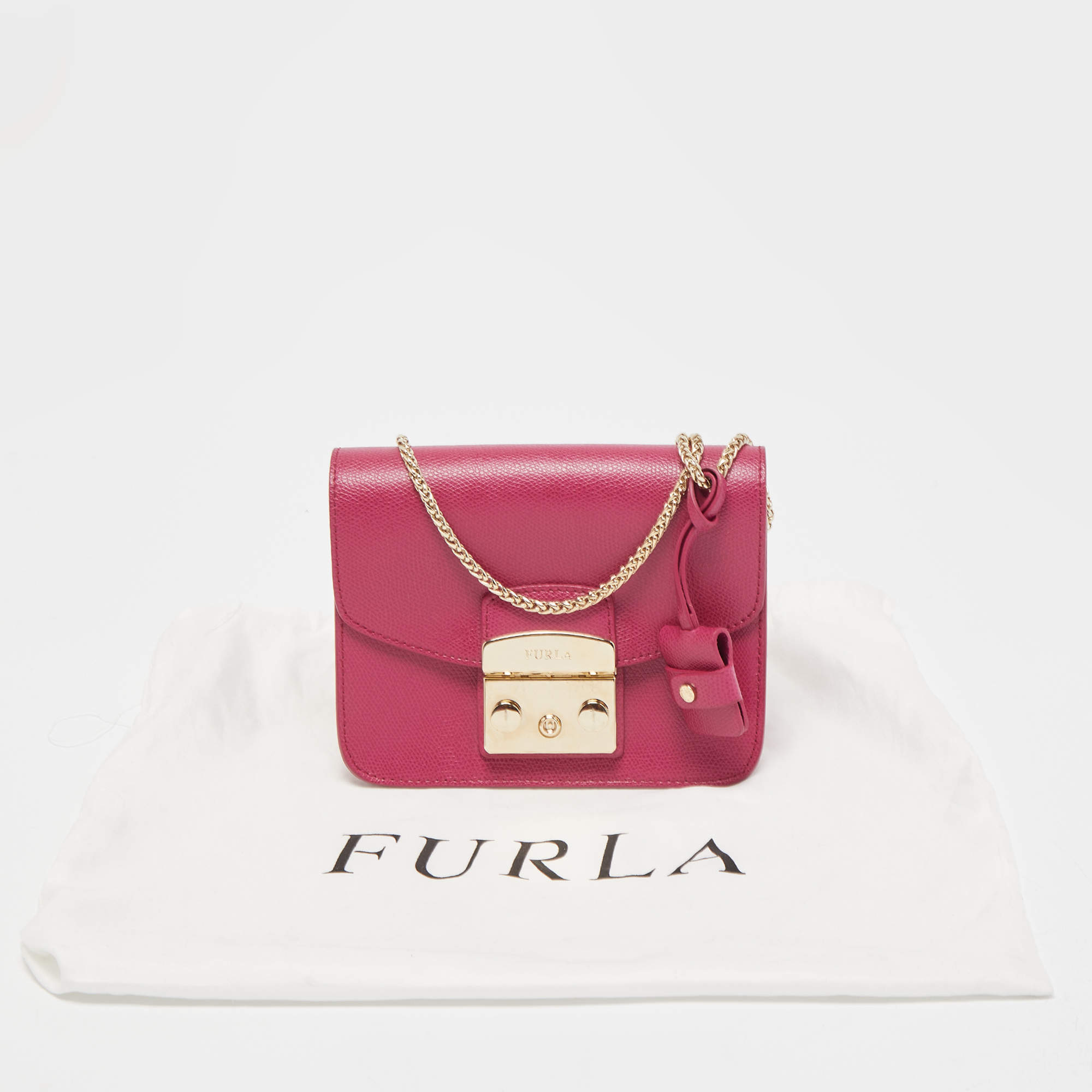 MAGENTA FURLA satchel crossbody bag EUC fashion