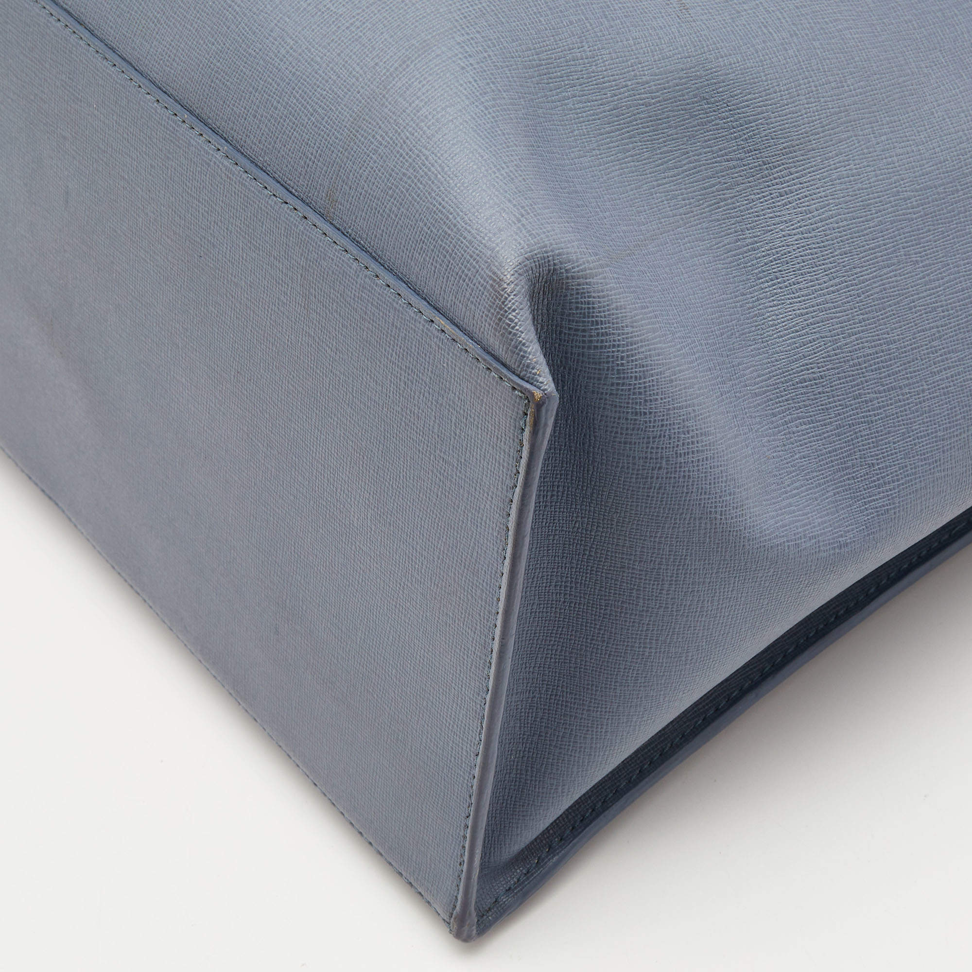 Furla Solid Leather Tote Bag - Blue Totes, Handbags - WFU31160