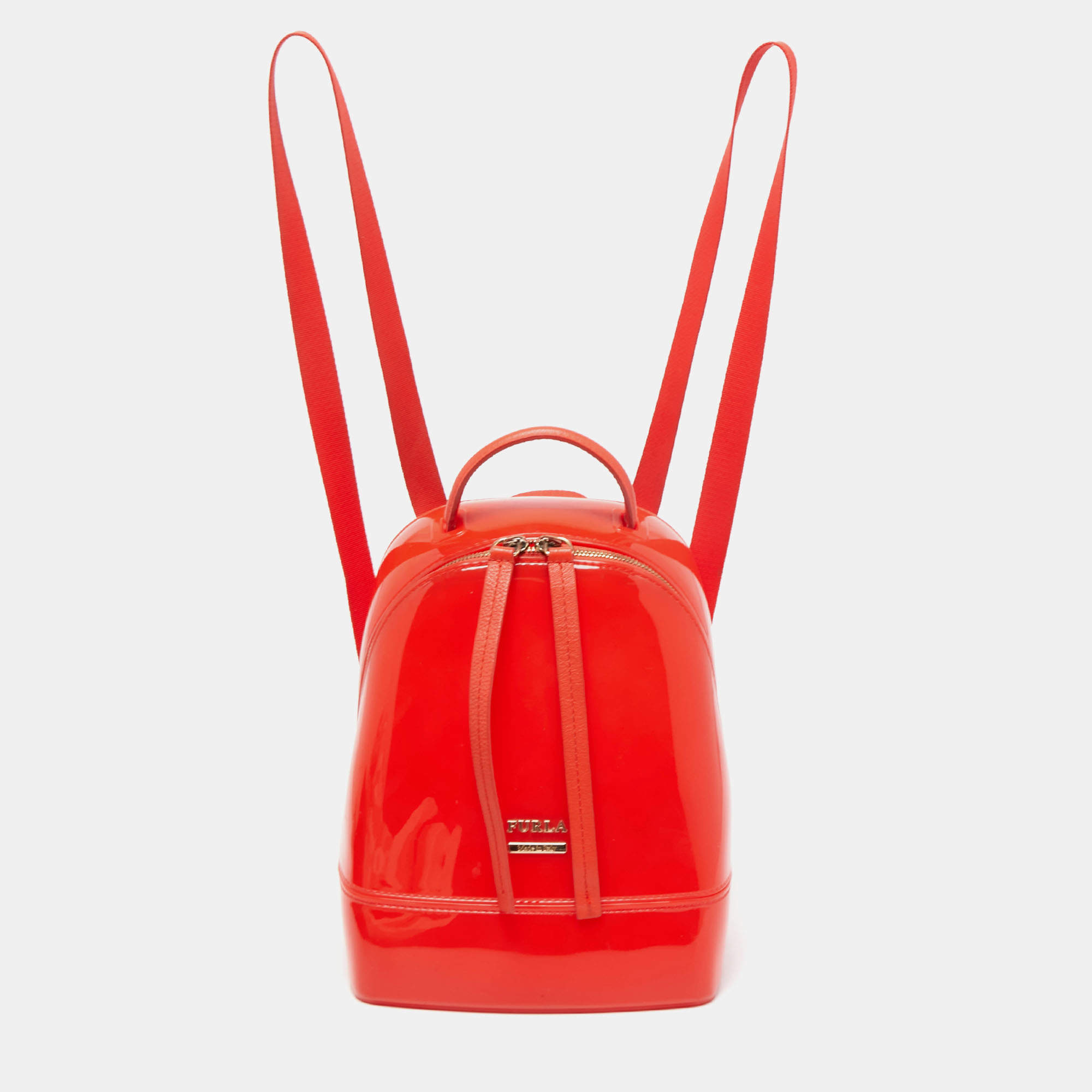 Pre Owned Furla Red Rubber Candy Backpack 