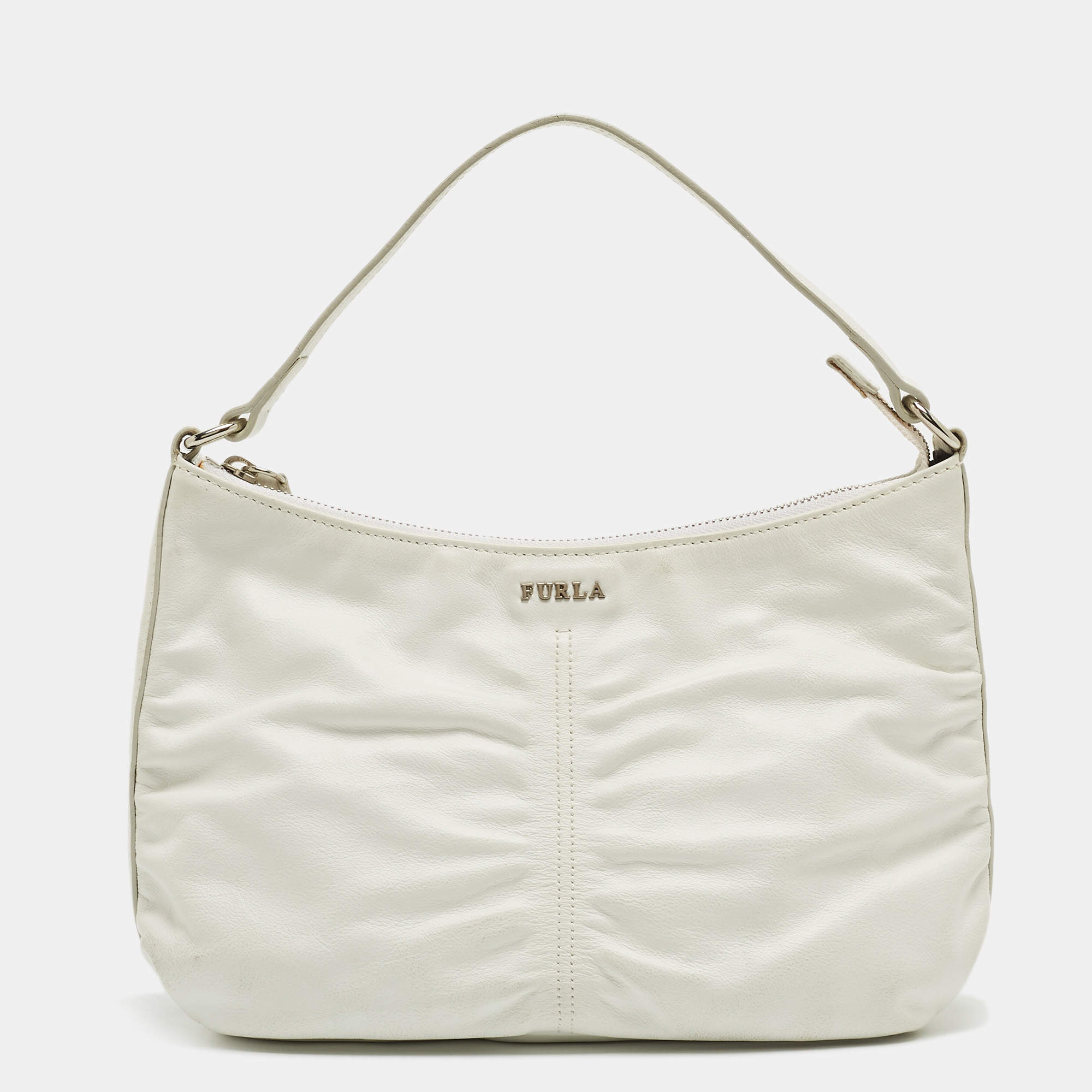 Furla White Leather Hobo 