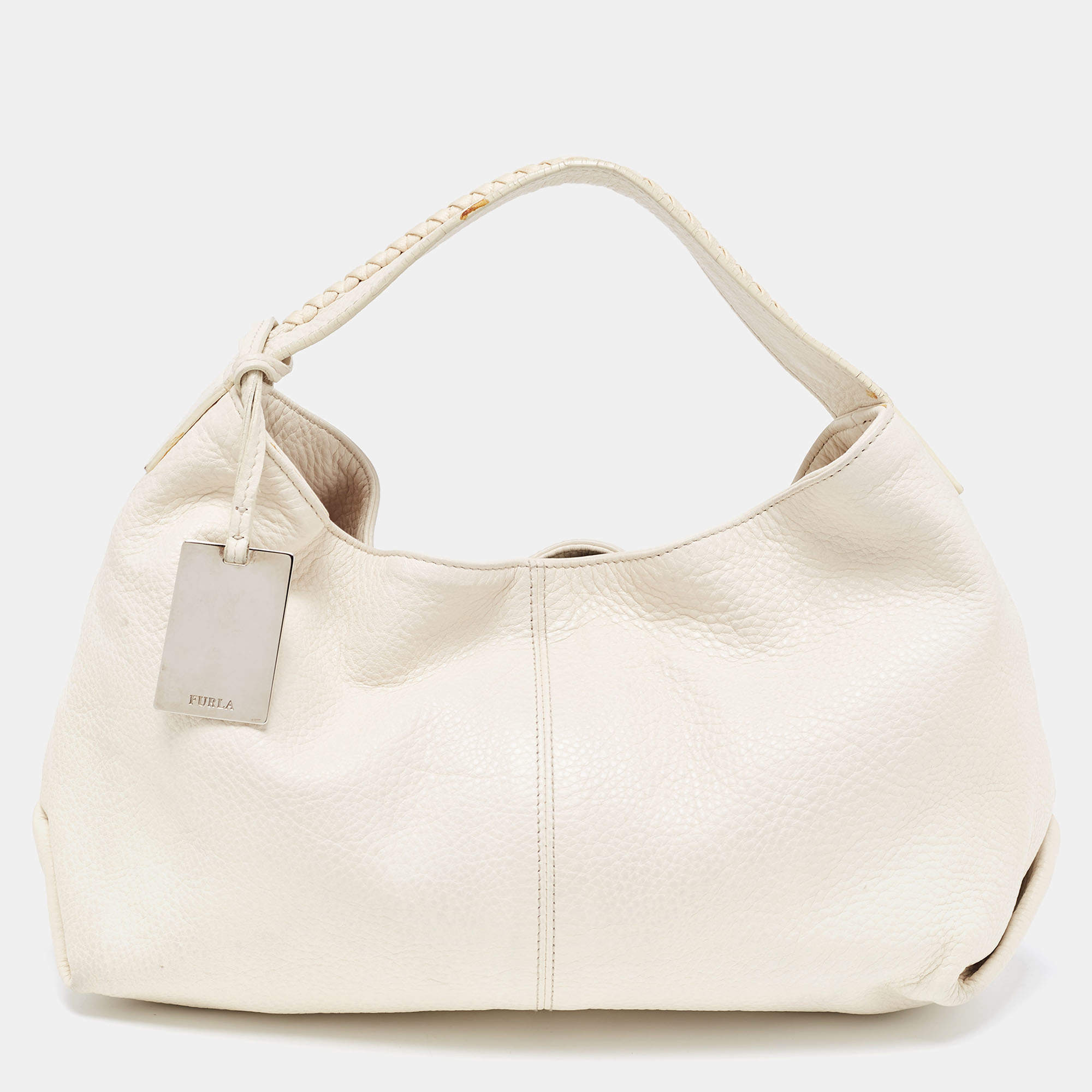 Furla White Leather Elisabeth Hobo