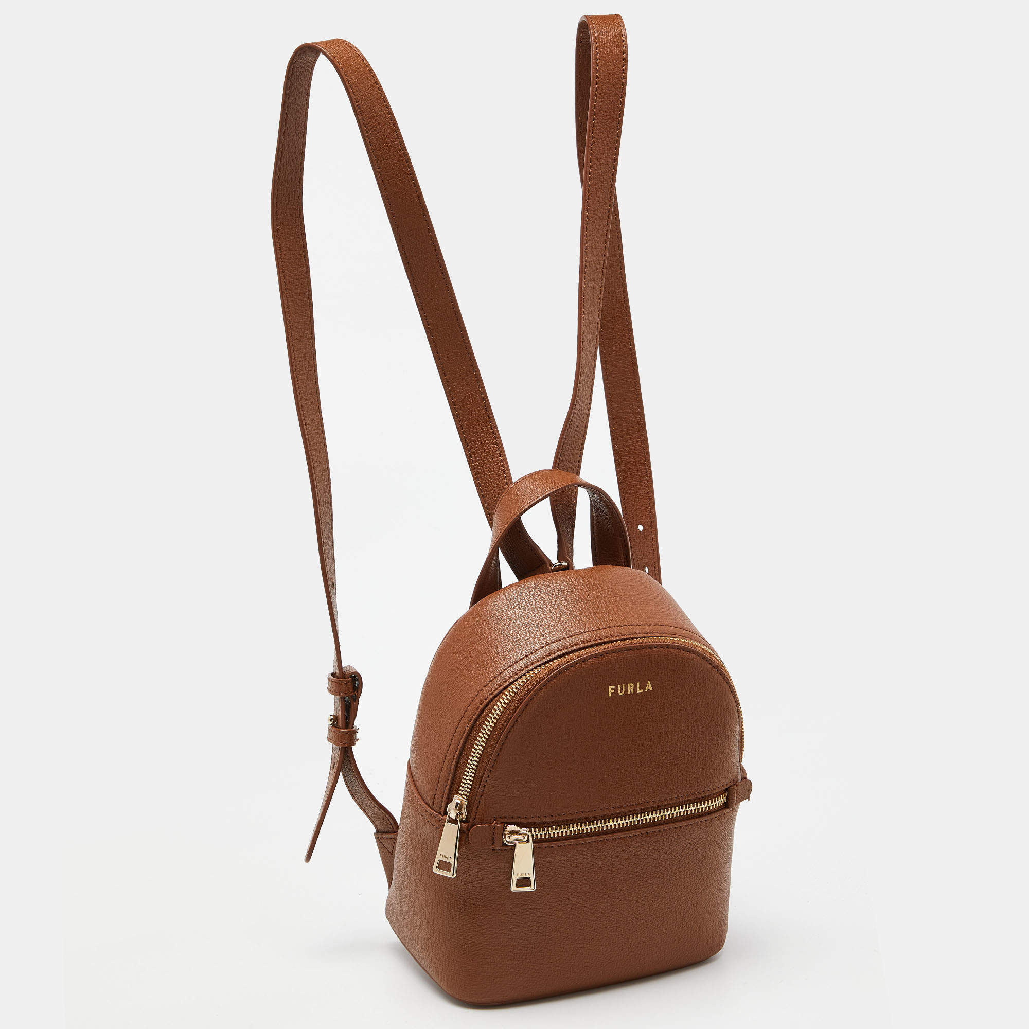 Furla Brown Leather Mini Backpack