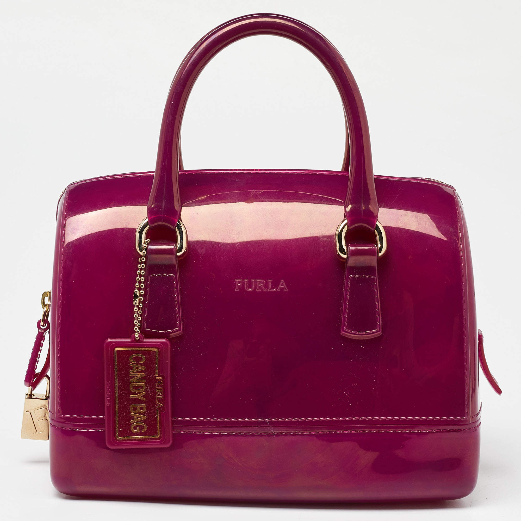 Furla Pink Rubber Candy Satchel 