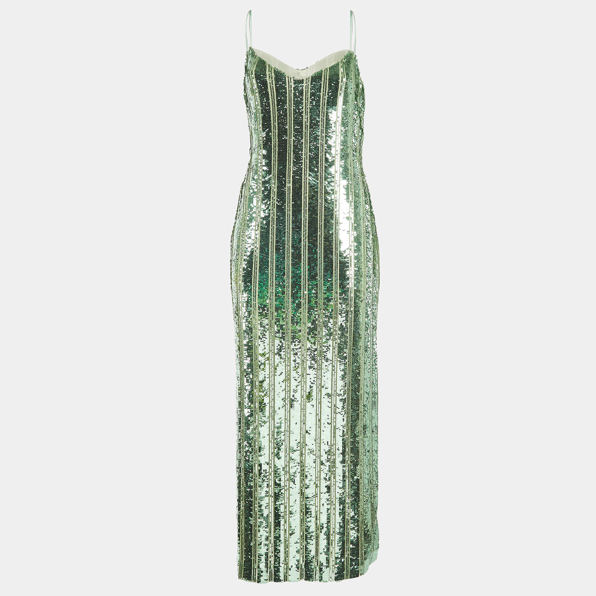Galvan London Green Stargaze Sequin Maxi Dress L