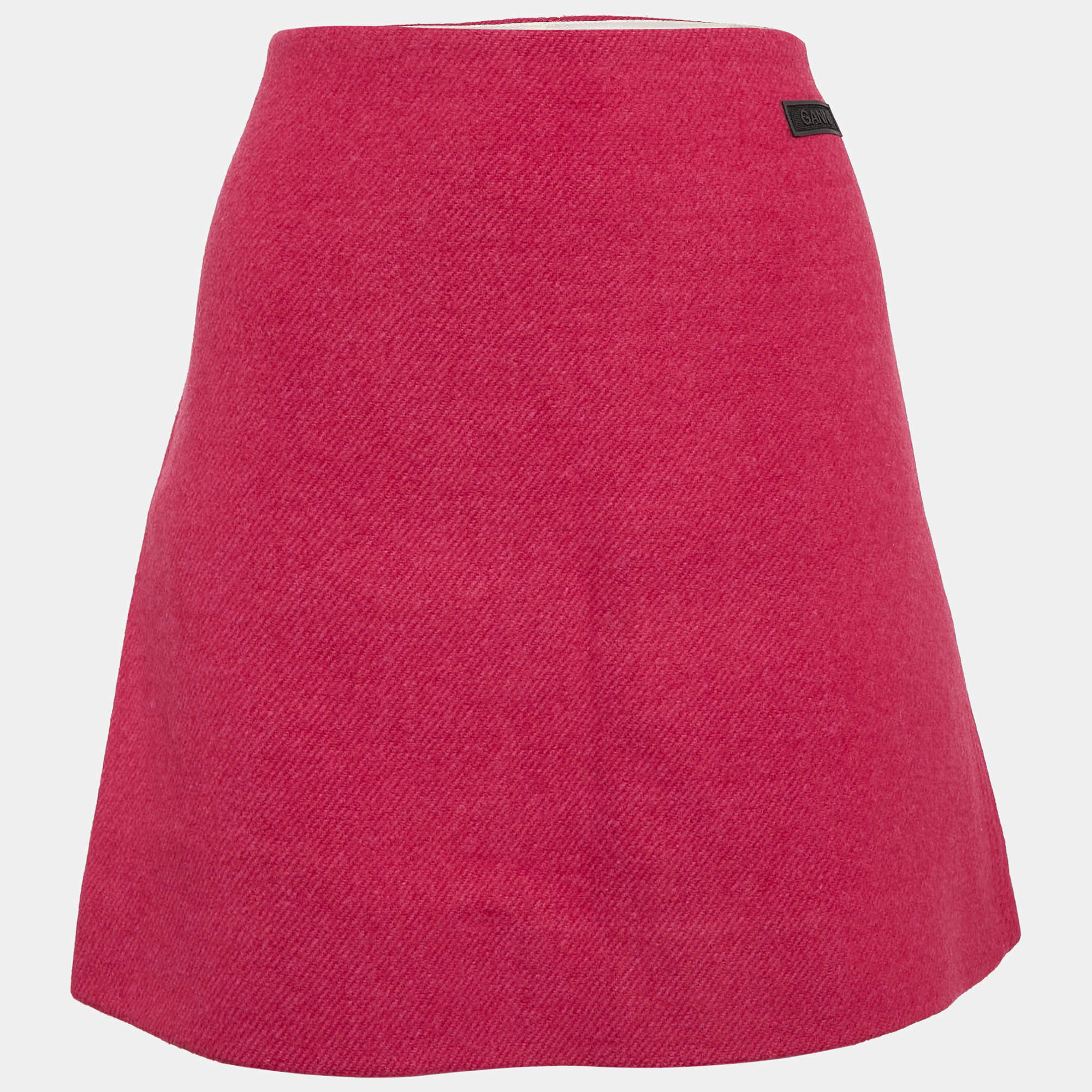 Ganni Pink Wool Blend Mini Skirt L