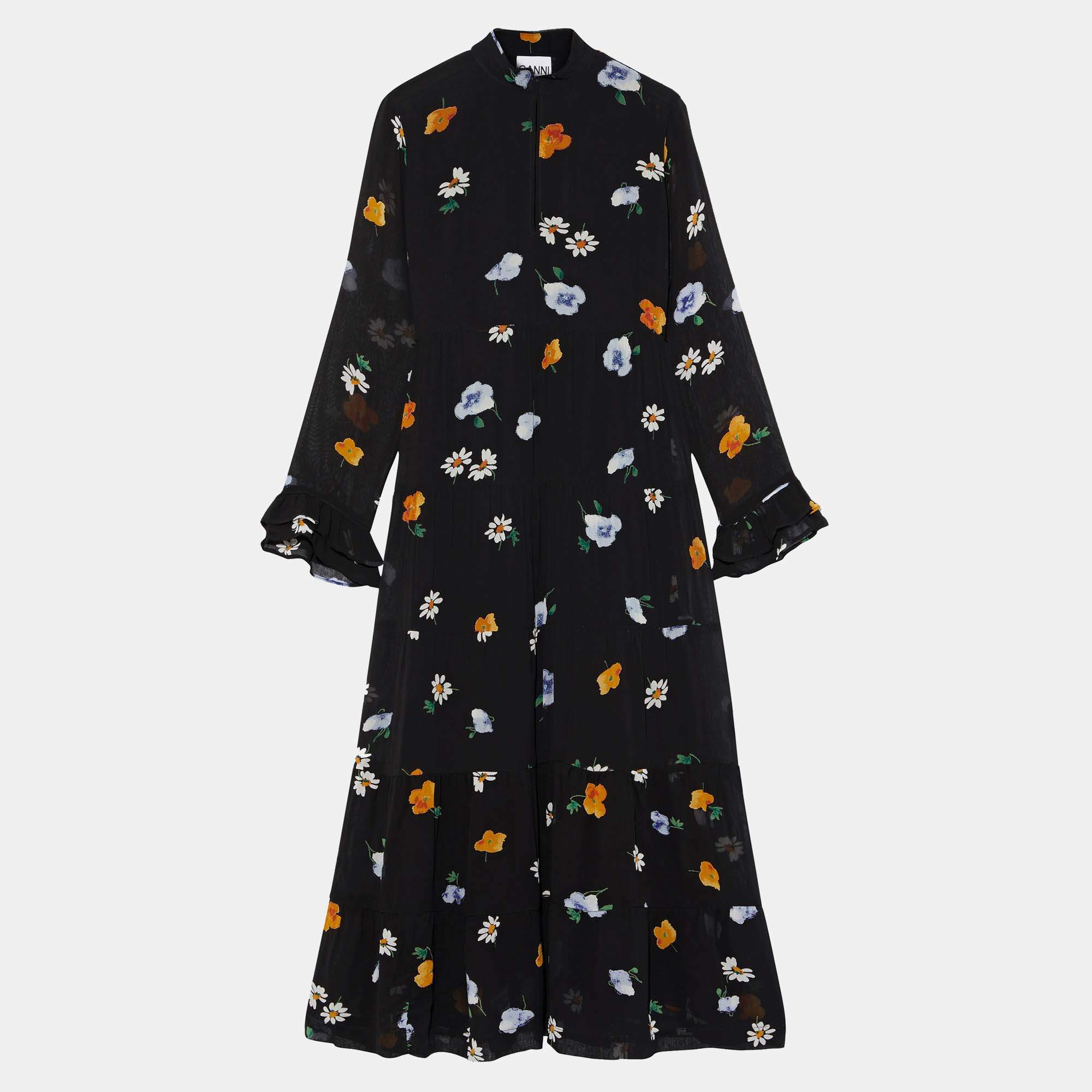 Pre Owned Ganni Viscose Midi Dress EU 34