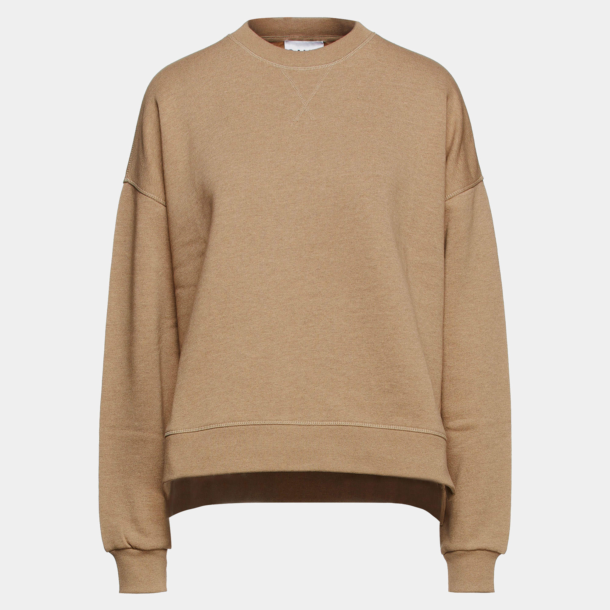 Pre Owned Ganni Brown Cotton Jersey Sweatshirt S 