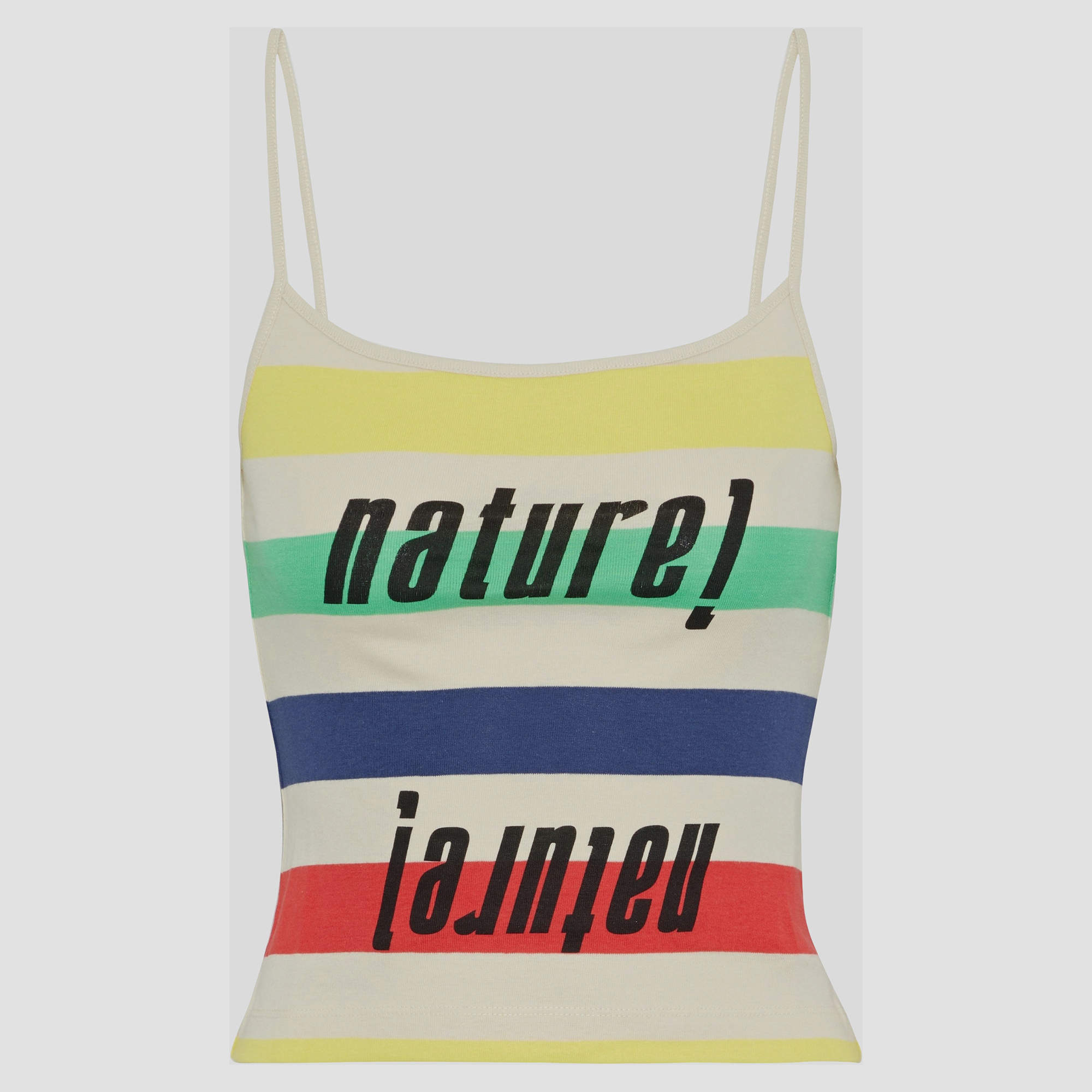 Pre Owned Ganni Beige Striped Cotton Camisole Top M