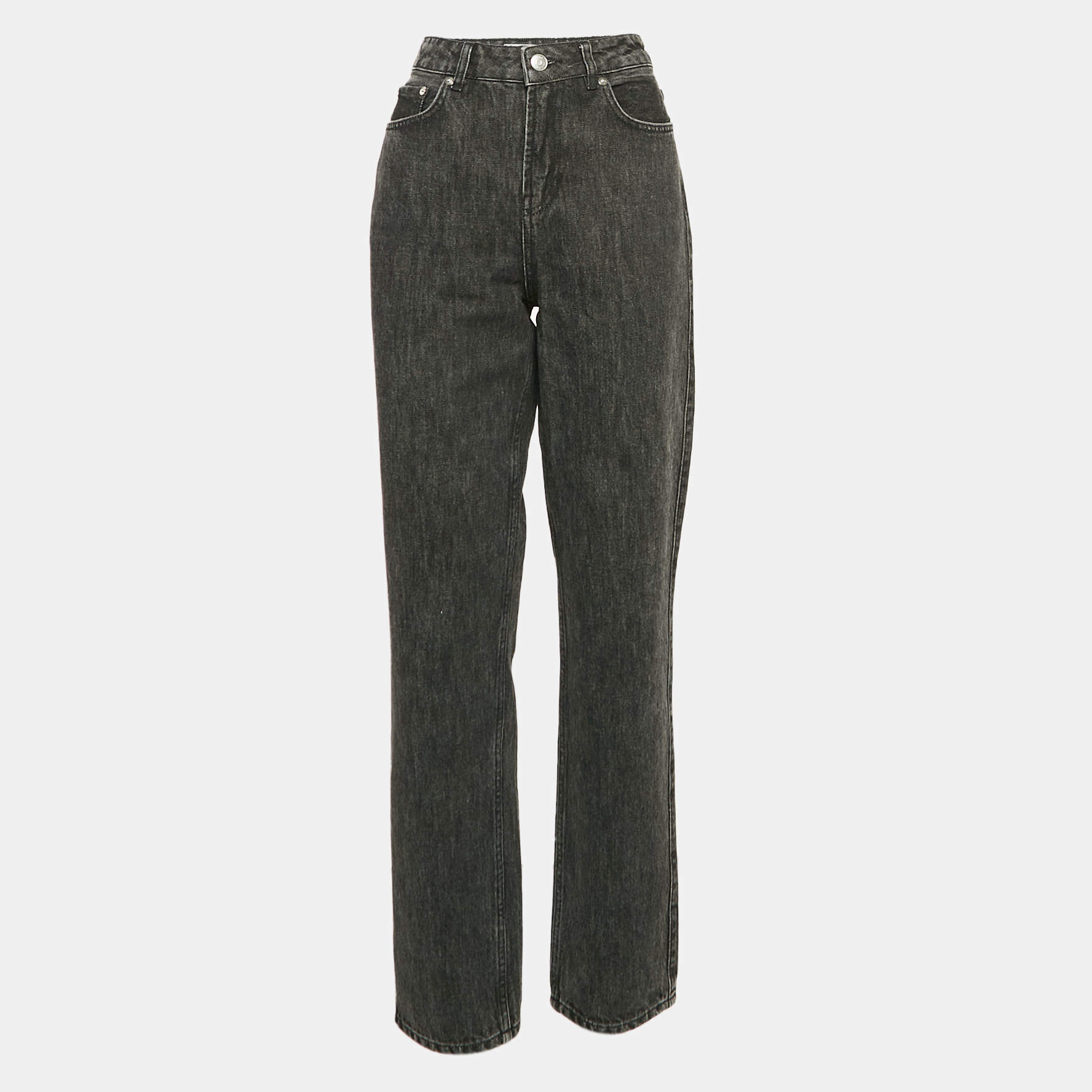 Ganni Grey Denim Straight Leg Jeans Waist 29"