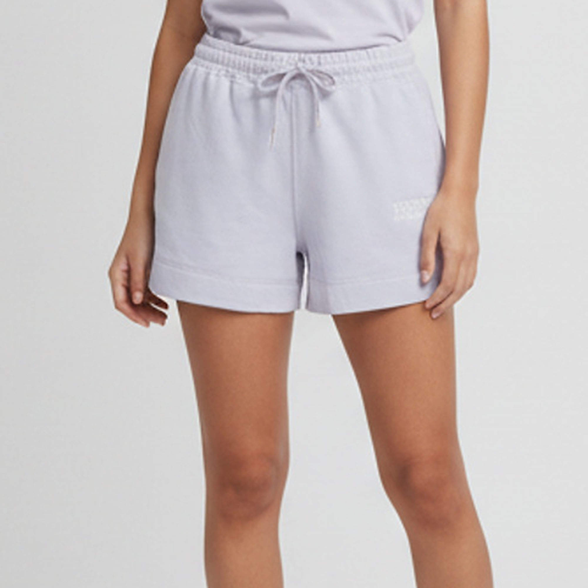 Pre Owned Ganni Lavender French Terry Drawstring Shorts S