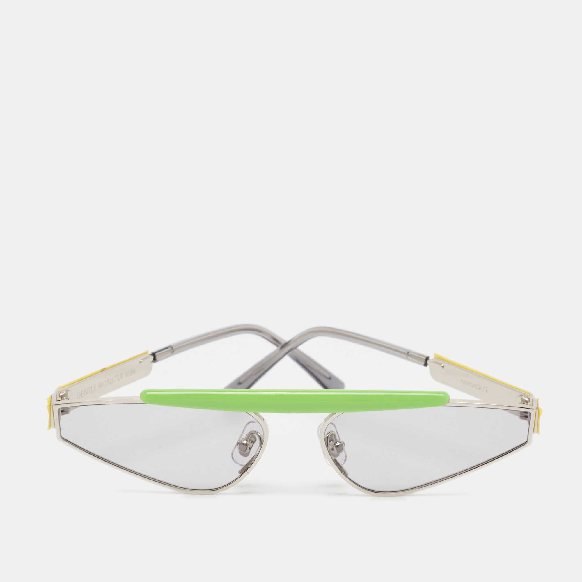 Gentle Monster Kids Green/Light Grey New Turtle Shield Sunglasses