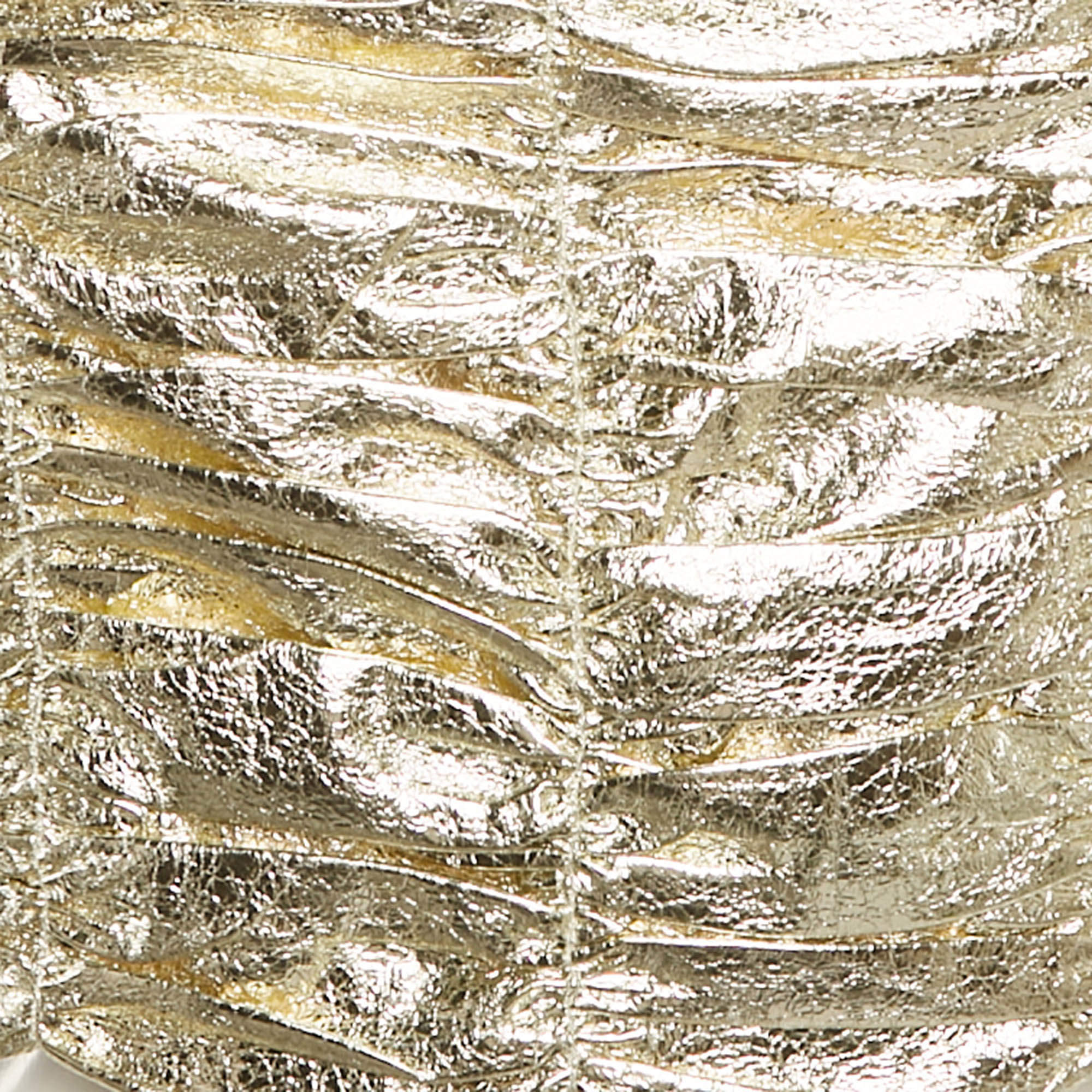 Pre Owned Georgia Alice Metallic Lamé Ruche Puff Sleeve Vegas Crop Top M