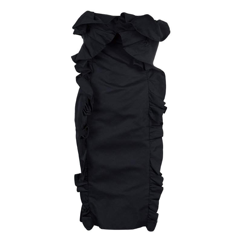 مملوكة مسبقًا Giambattista Valli Black Ruffle Dress XXS