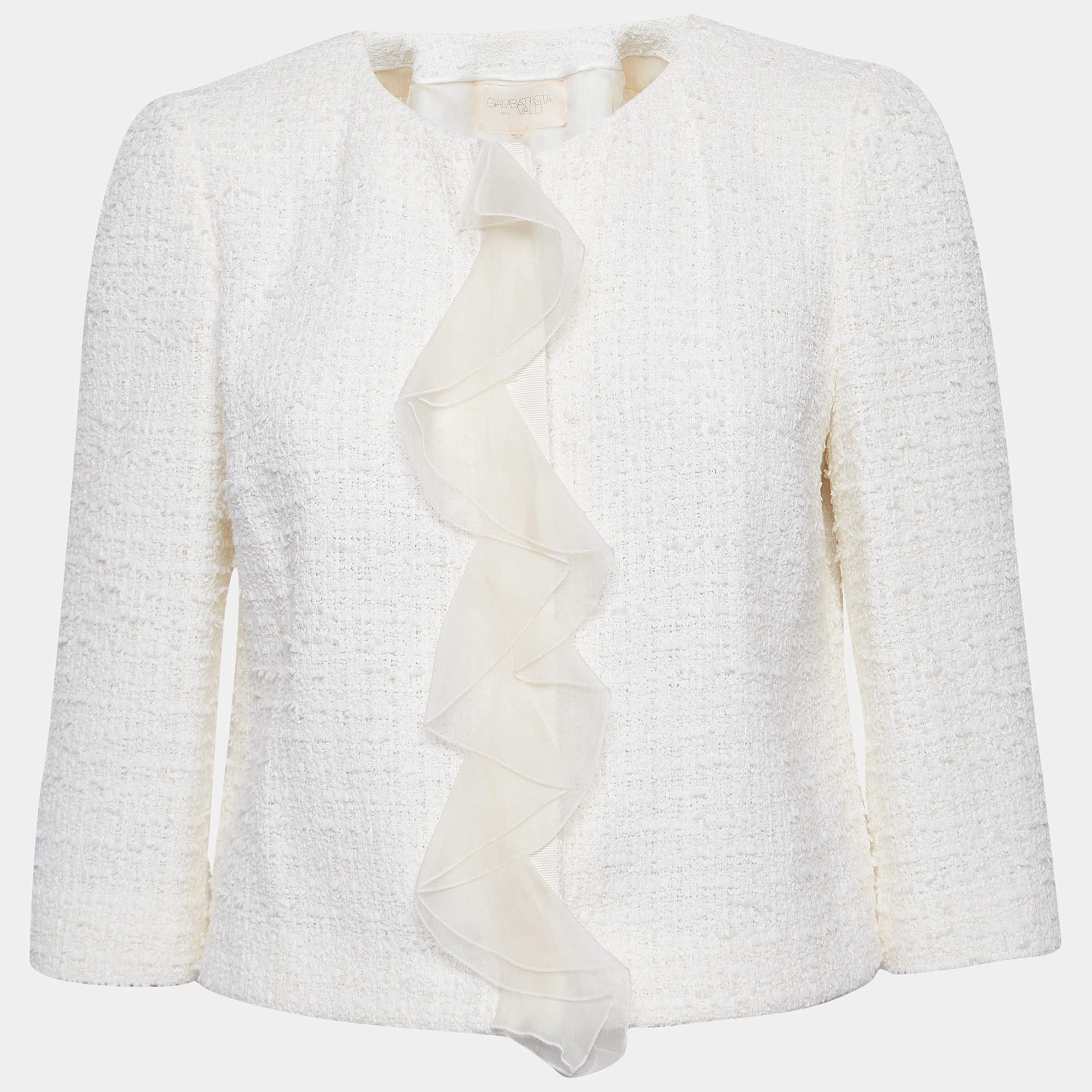 Giambattista Valli White Tweed Jacket S