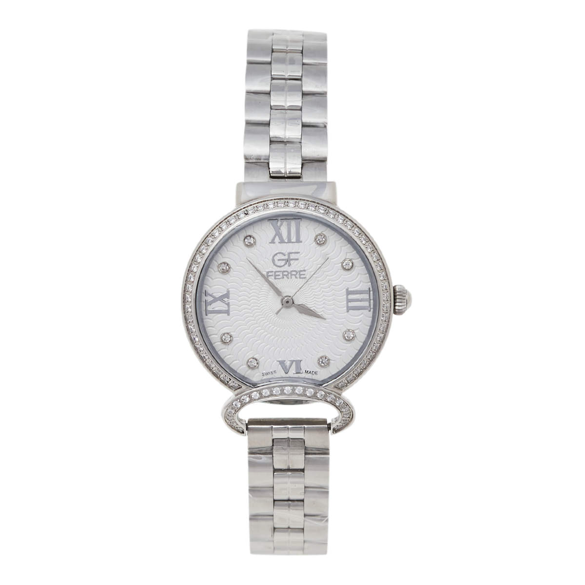 Pre Owned GF Ferre Silver Stainless Steel GFSS6800 Women's Wristwatch 32 mm