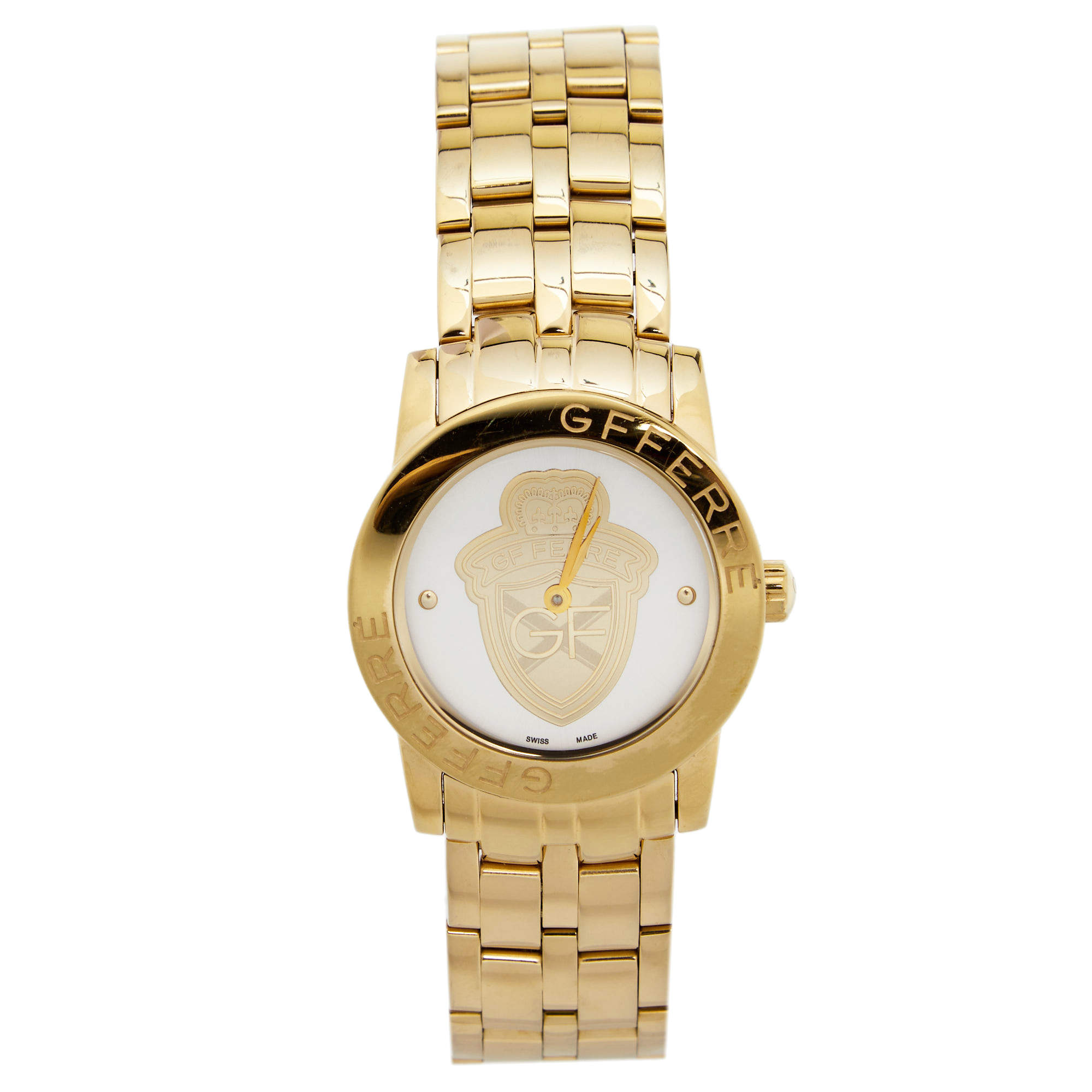 Pre Owned Gianfranco Ferre Silver Gold Tone Stainless Steel 9085L Women's Wristwatch 32 mm