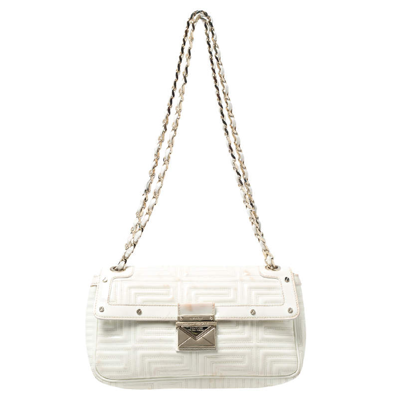 Versace White Patent Leather Flap Shoulder Bag Gianni Versace | The ...