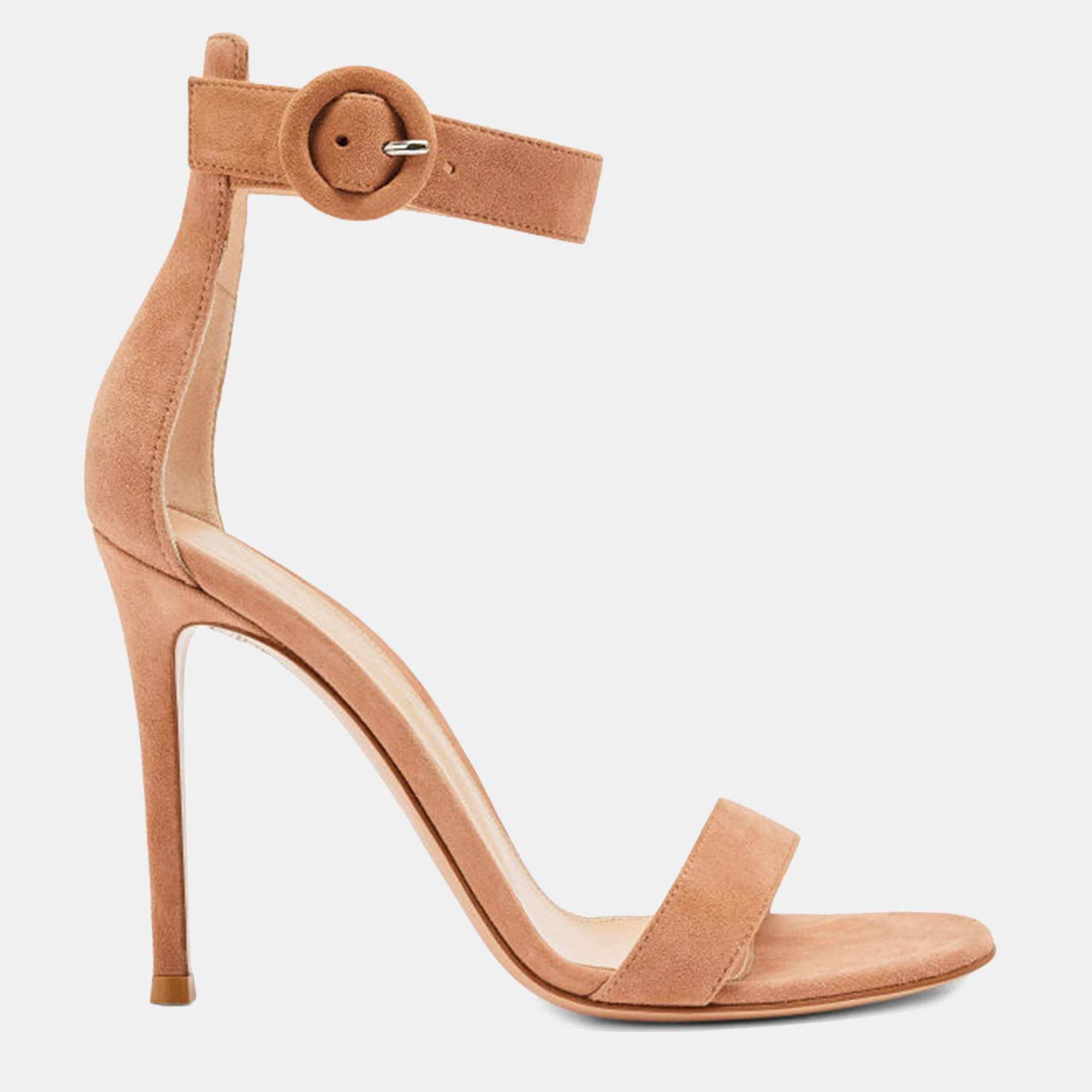 Pre Owned Gianvito Rossi nude Suede Sandals EU 37