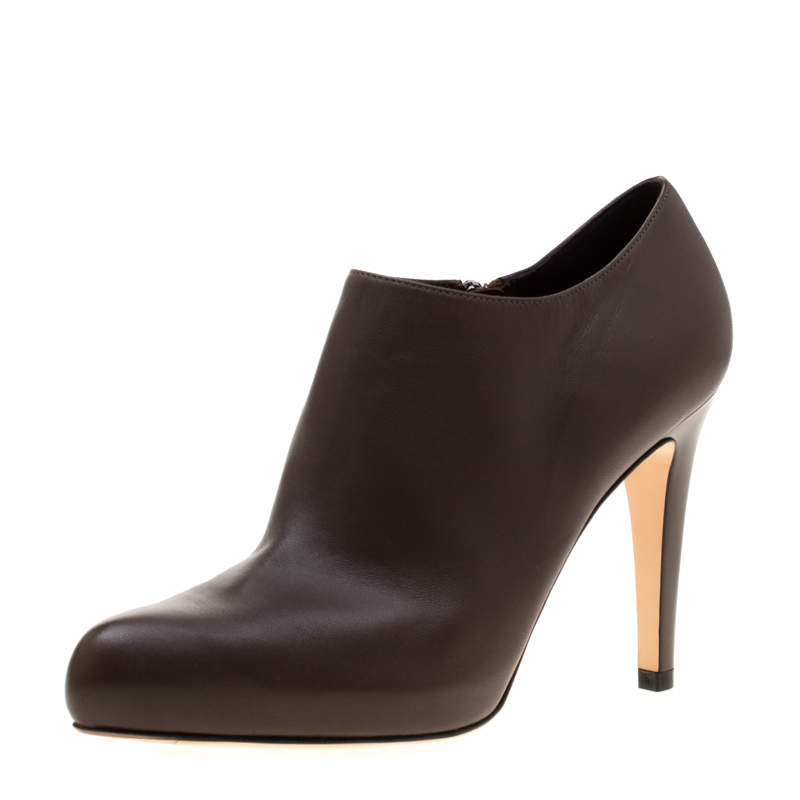 Gianvito Rossi Brown Leather Ankle Booties Size 37 Gianvito Rossi | The