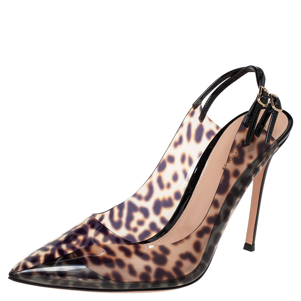 Pre Owned Gianvitto Rossi Black PVC And Patent Pumps Size 42