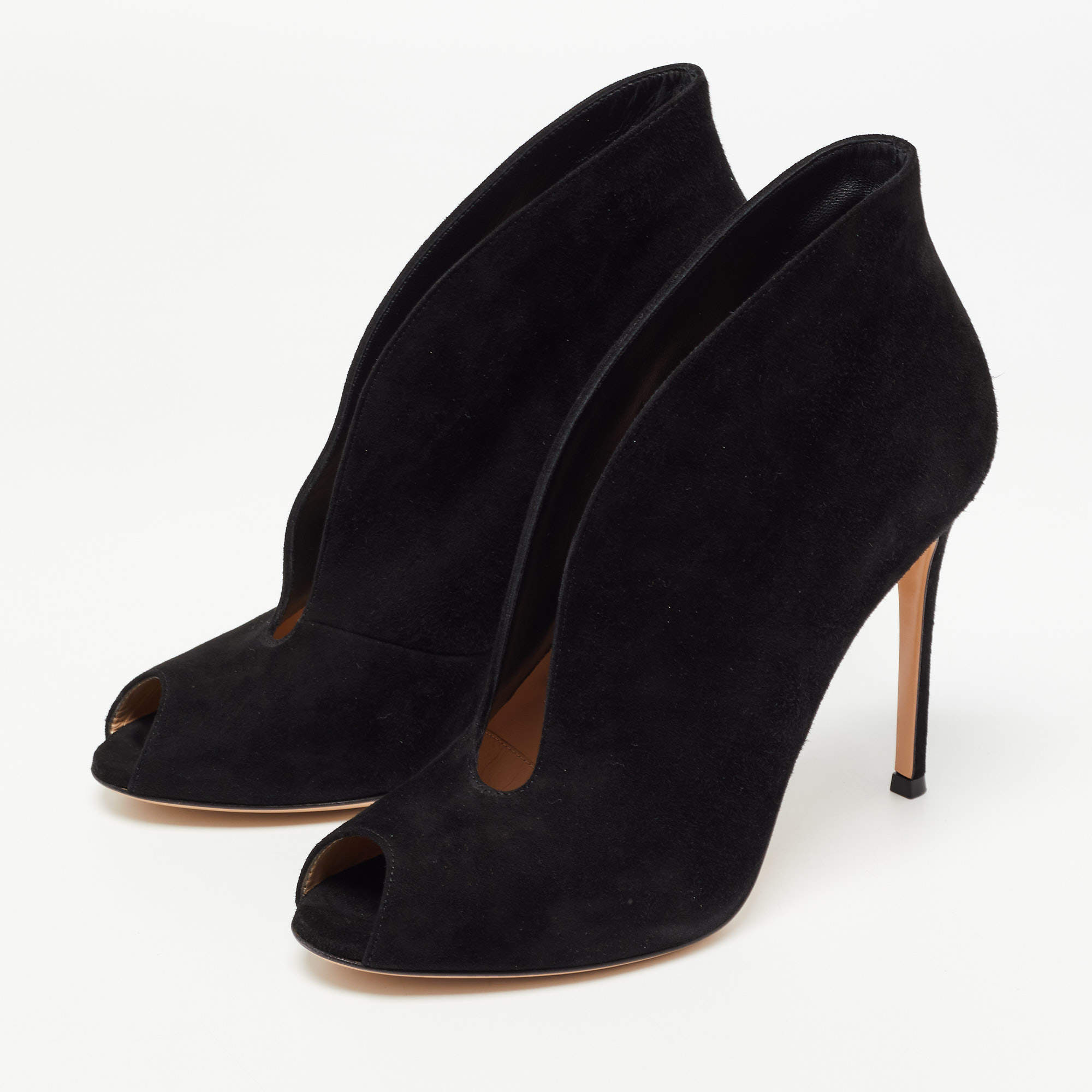 Gianvito Rossi VAMP ピープトゥ ブーティ-