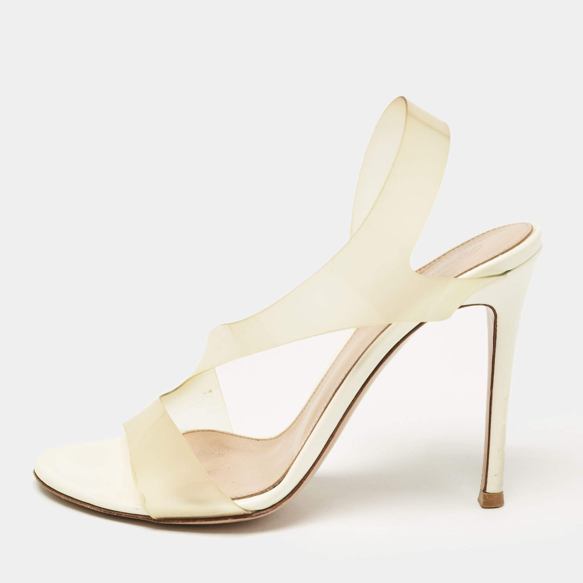 Gianvito Rossi Transparent PVC Metropolis Ankle Strap Sandals Size 37