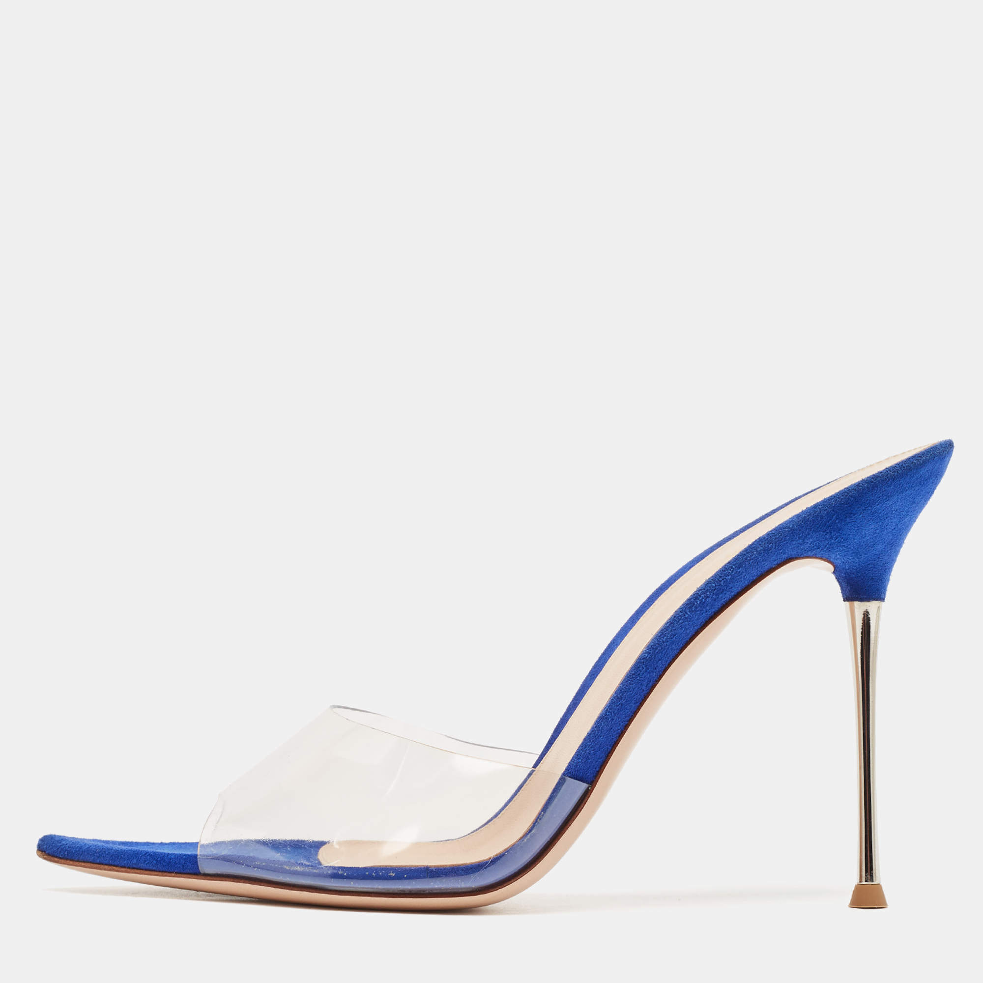 Pre Owned Gianvito Rossi Transparent PVC Lyn Slide Sandals Size 40