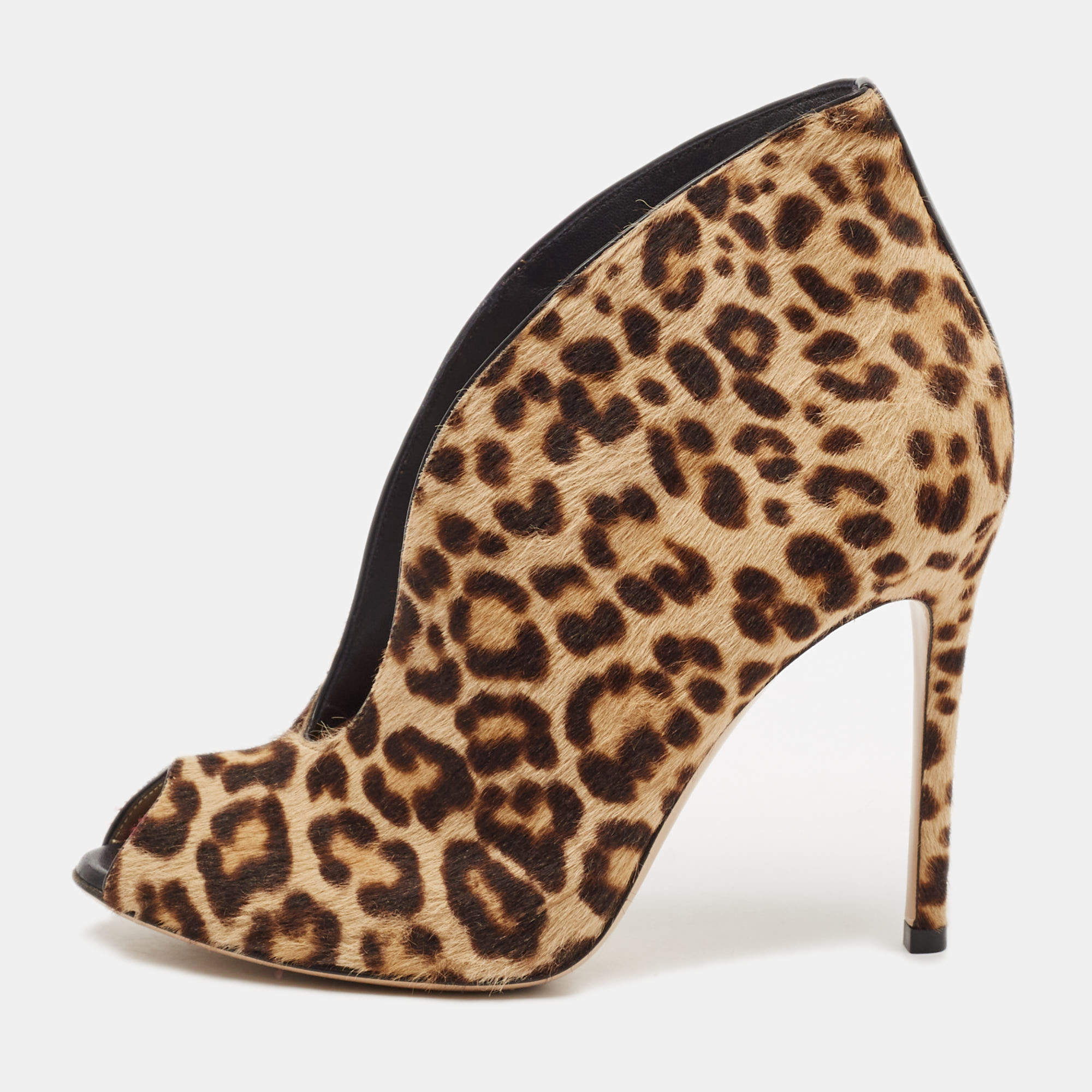Gianvito Rossi Brown Calf Hair Vamp Booties Size 36