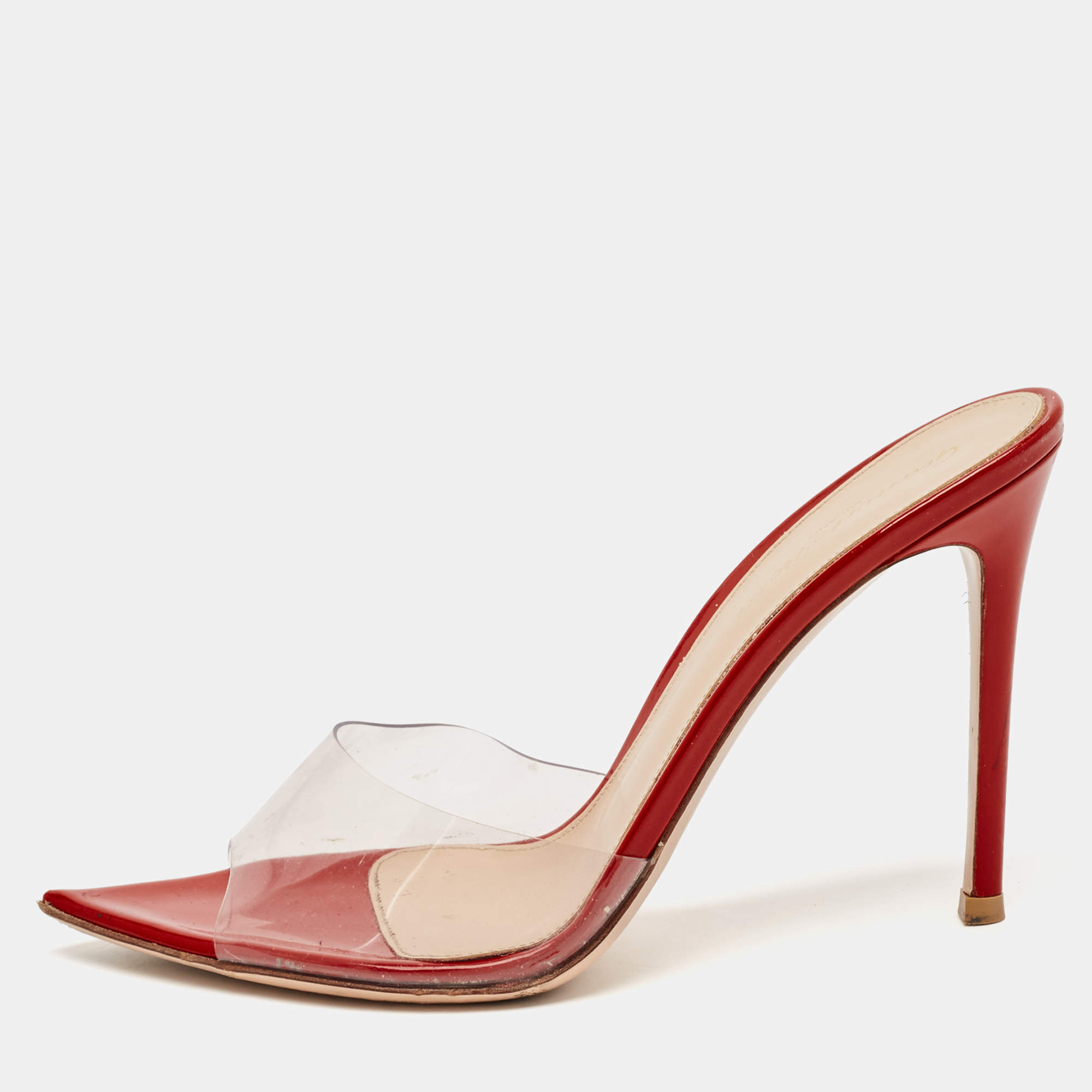 Gianvito Rossi Transparent PVC Elle Slide Sandals Size 37.5