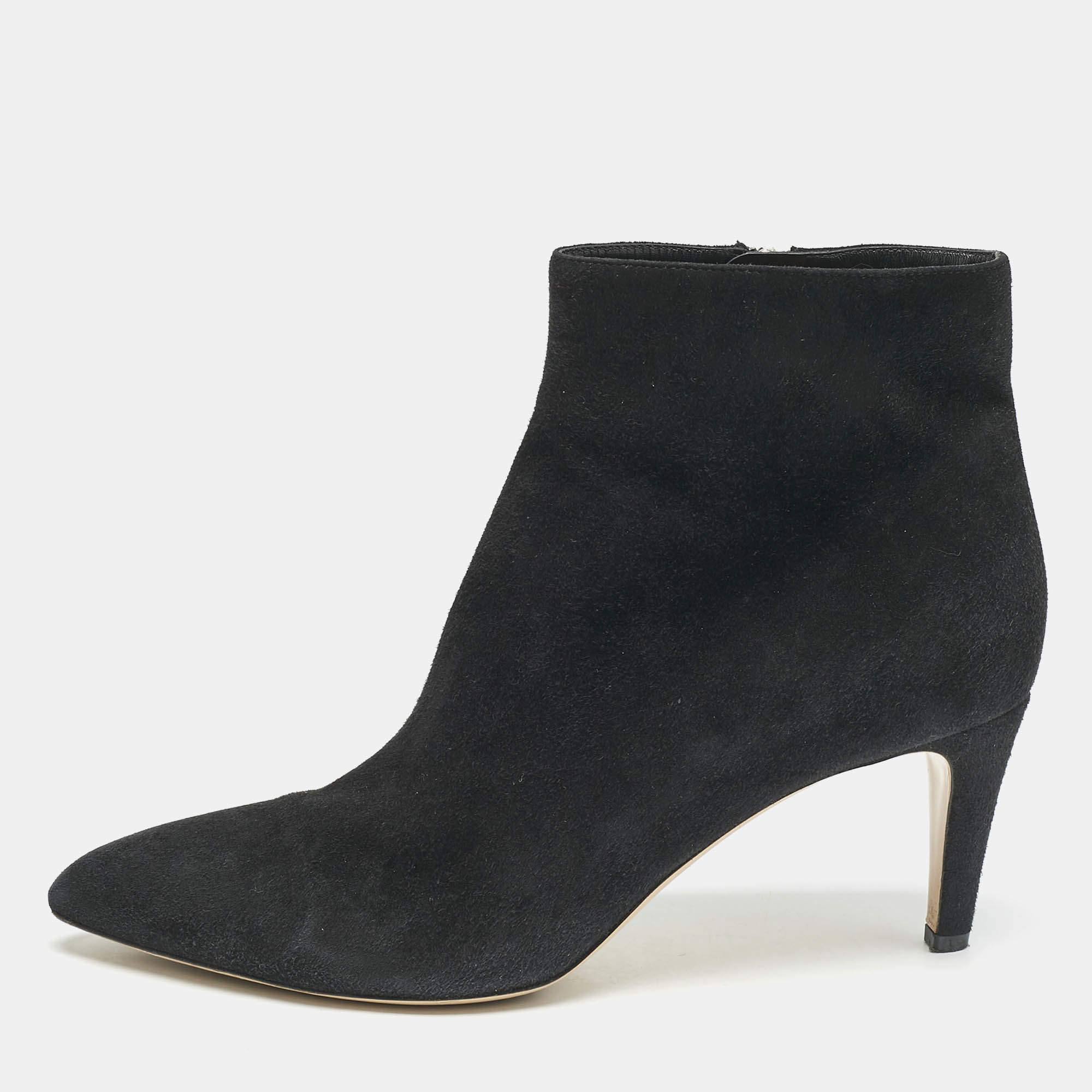 Gianvito Rossi Black Suede Ankle Length Boots Size 40.5