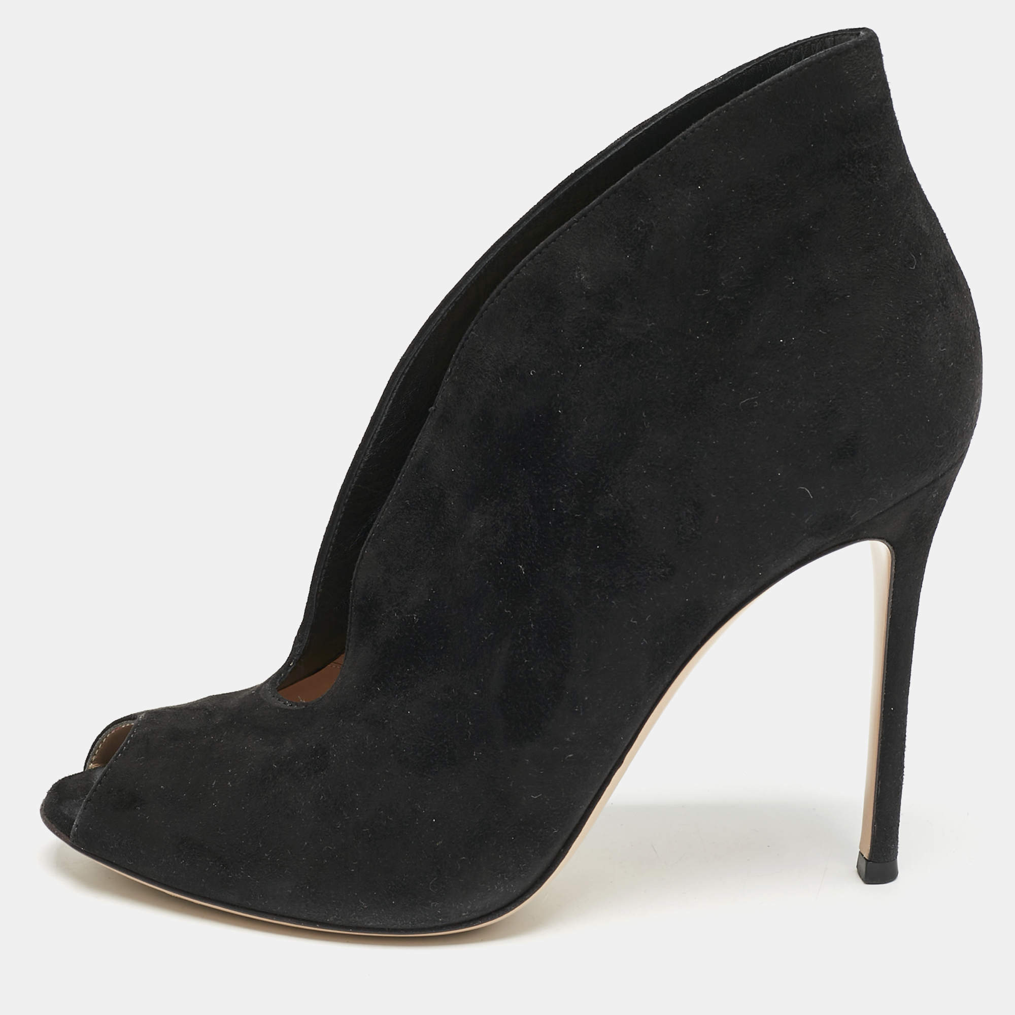 Gianvito Rossi Black Suede Vamp Booties Size 40